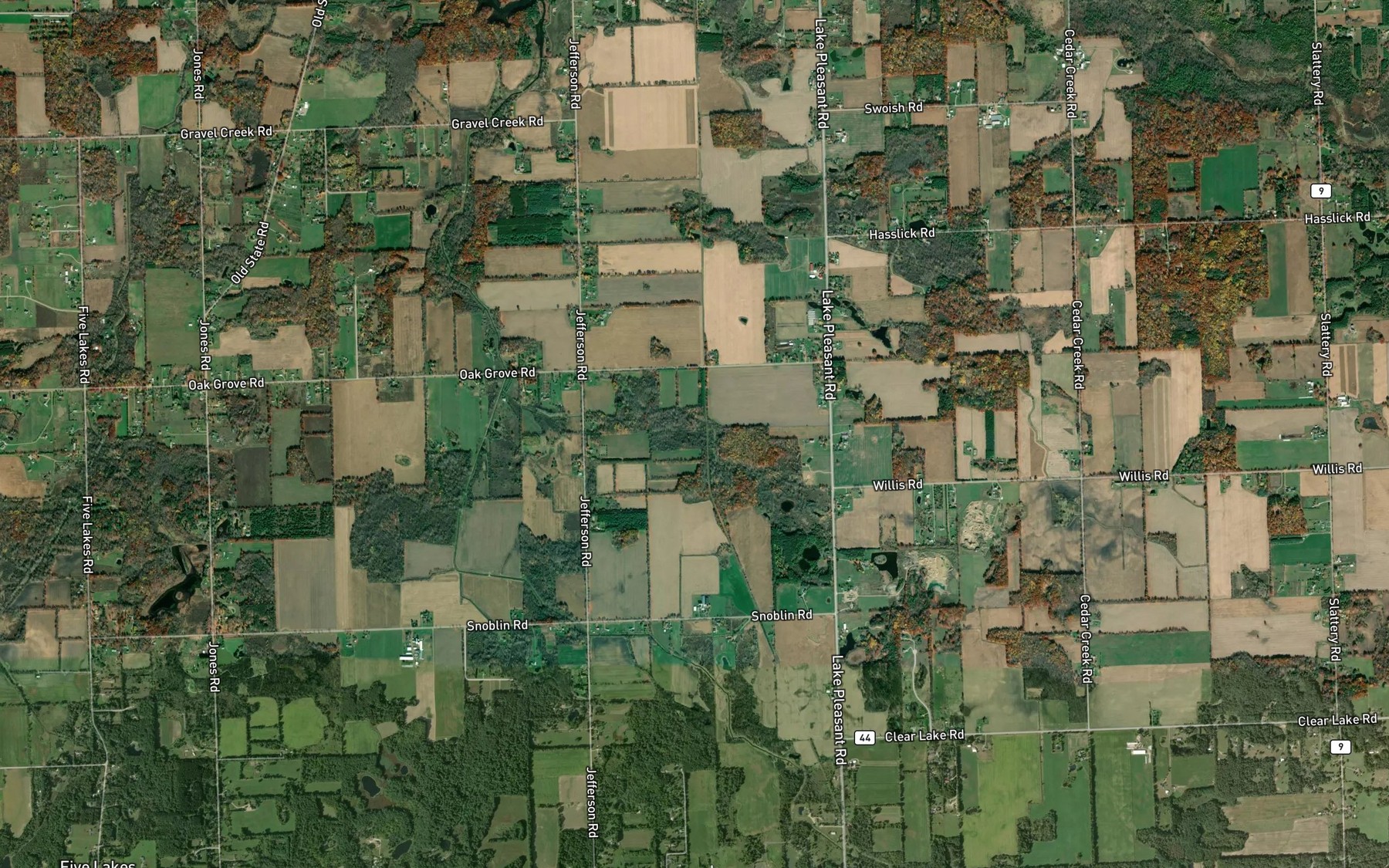 Satellite map of the Fishell Drain