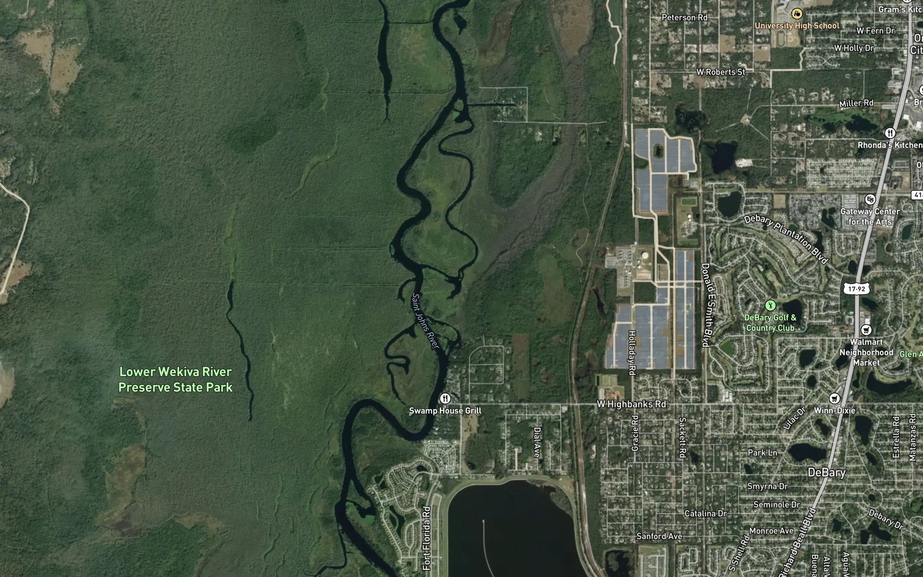 Satellite map of the Florida Bend