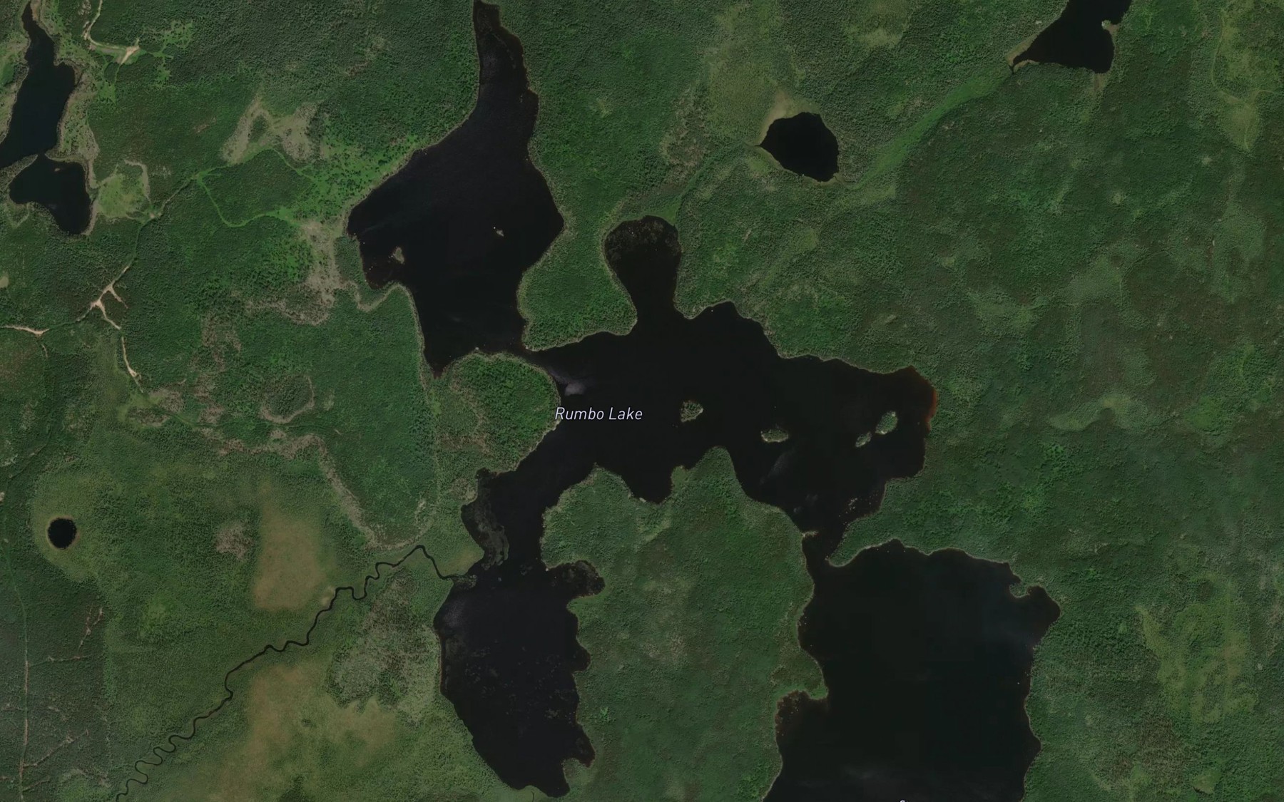 Satellite map of the Rumbo Lake