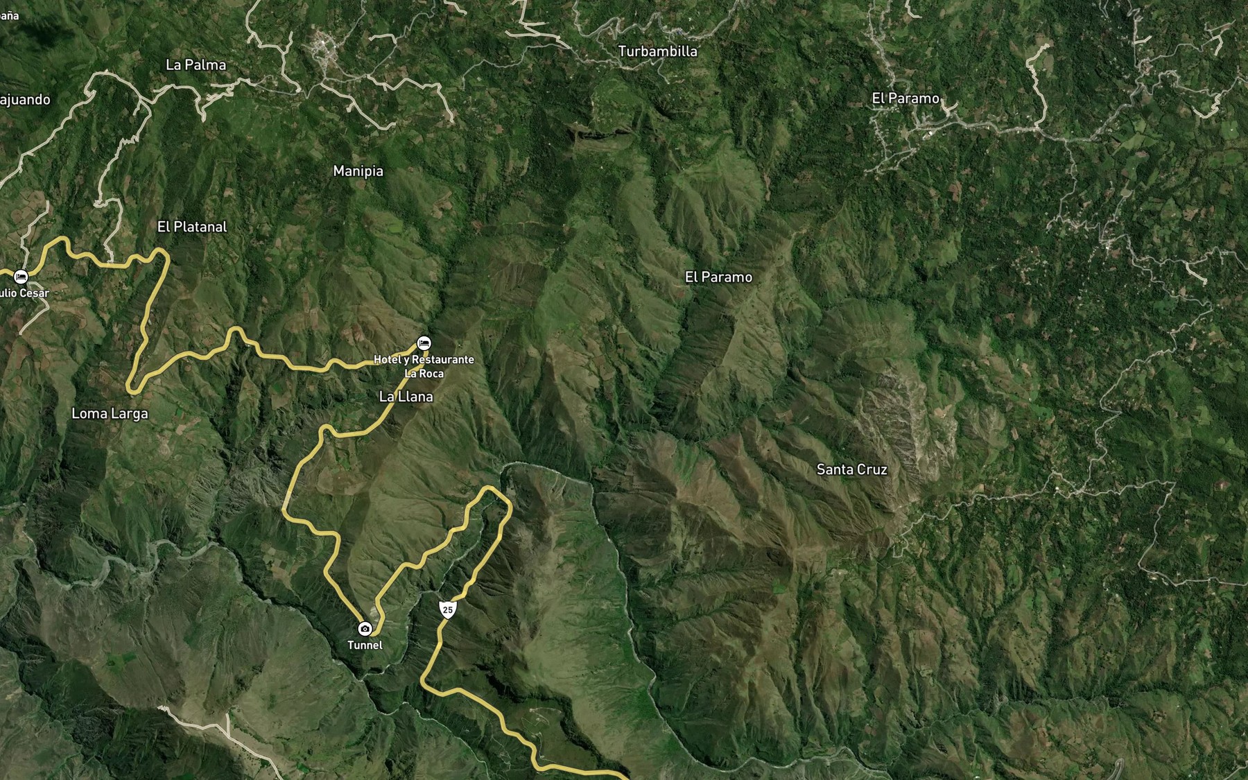Satellite map of the Quebrada La Hoya