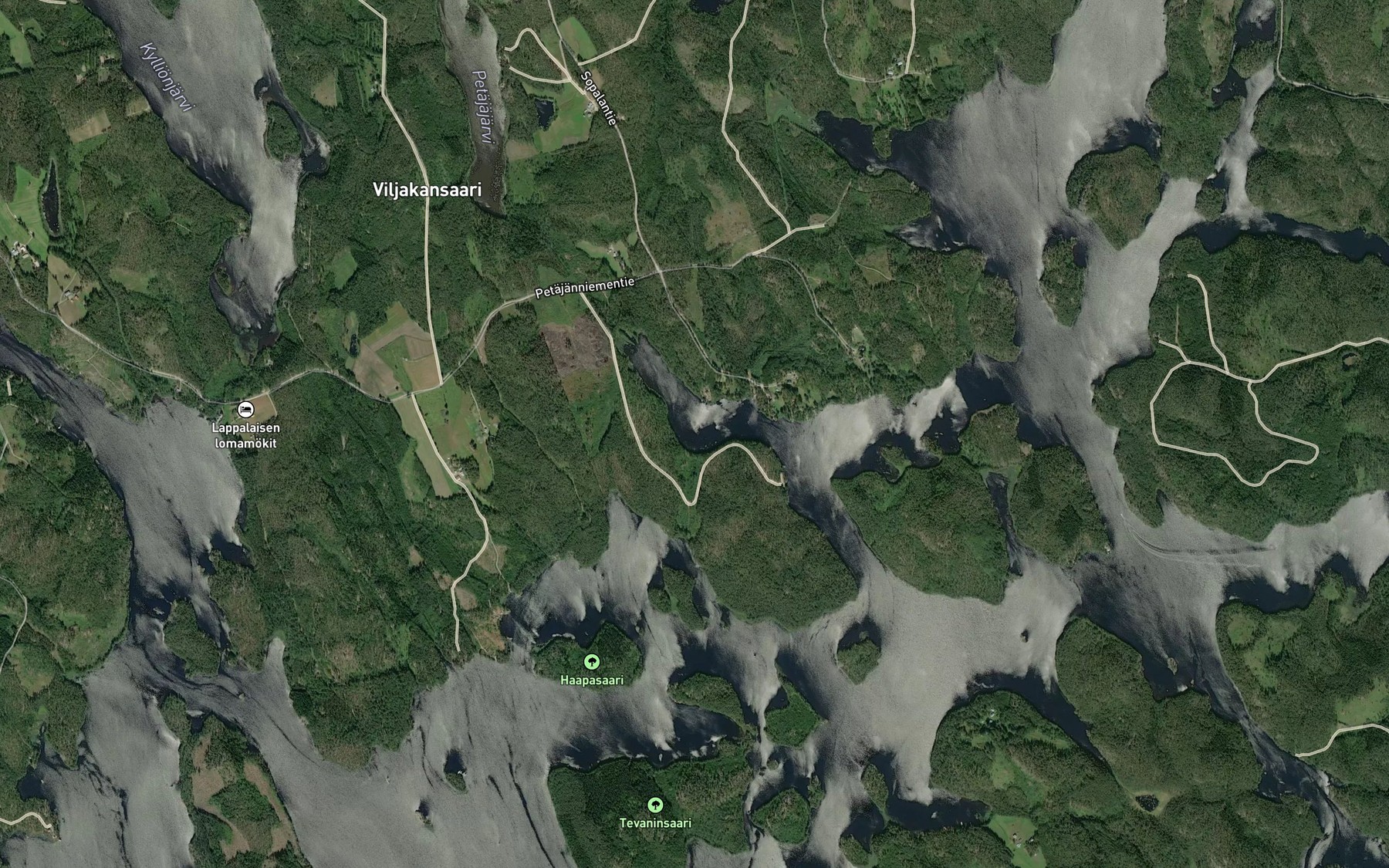 Satellite map of the Petajanlahti