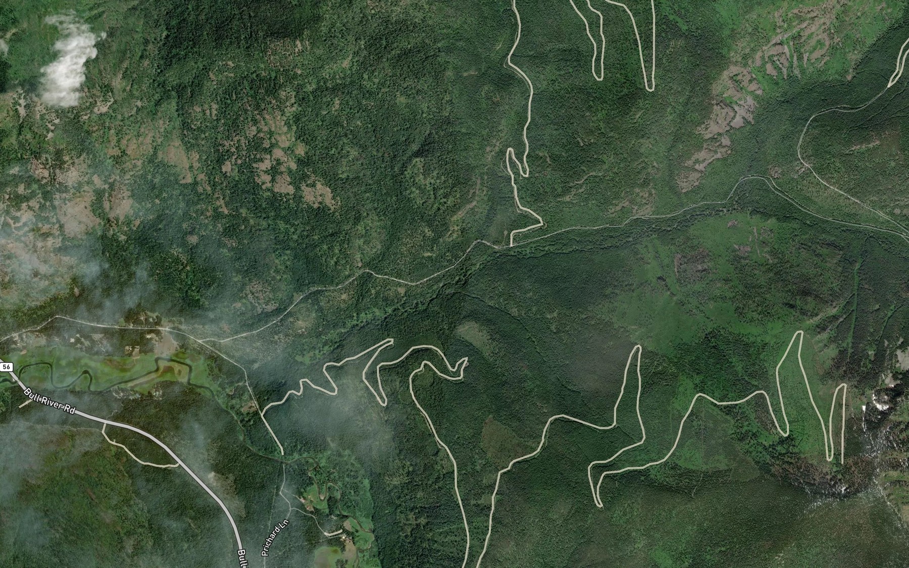 Satellite map of the Snake Creek