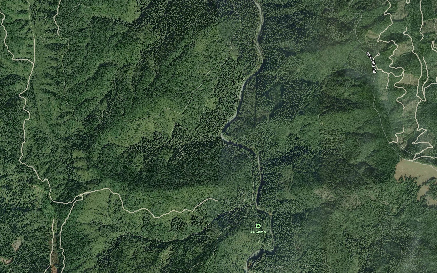 Satellite map of the Bond Creek