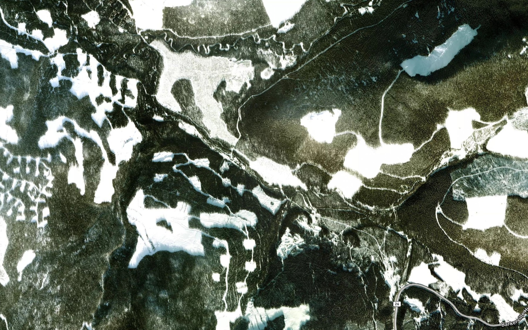 Satellite map of the Sleepy Creek