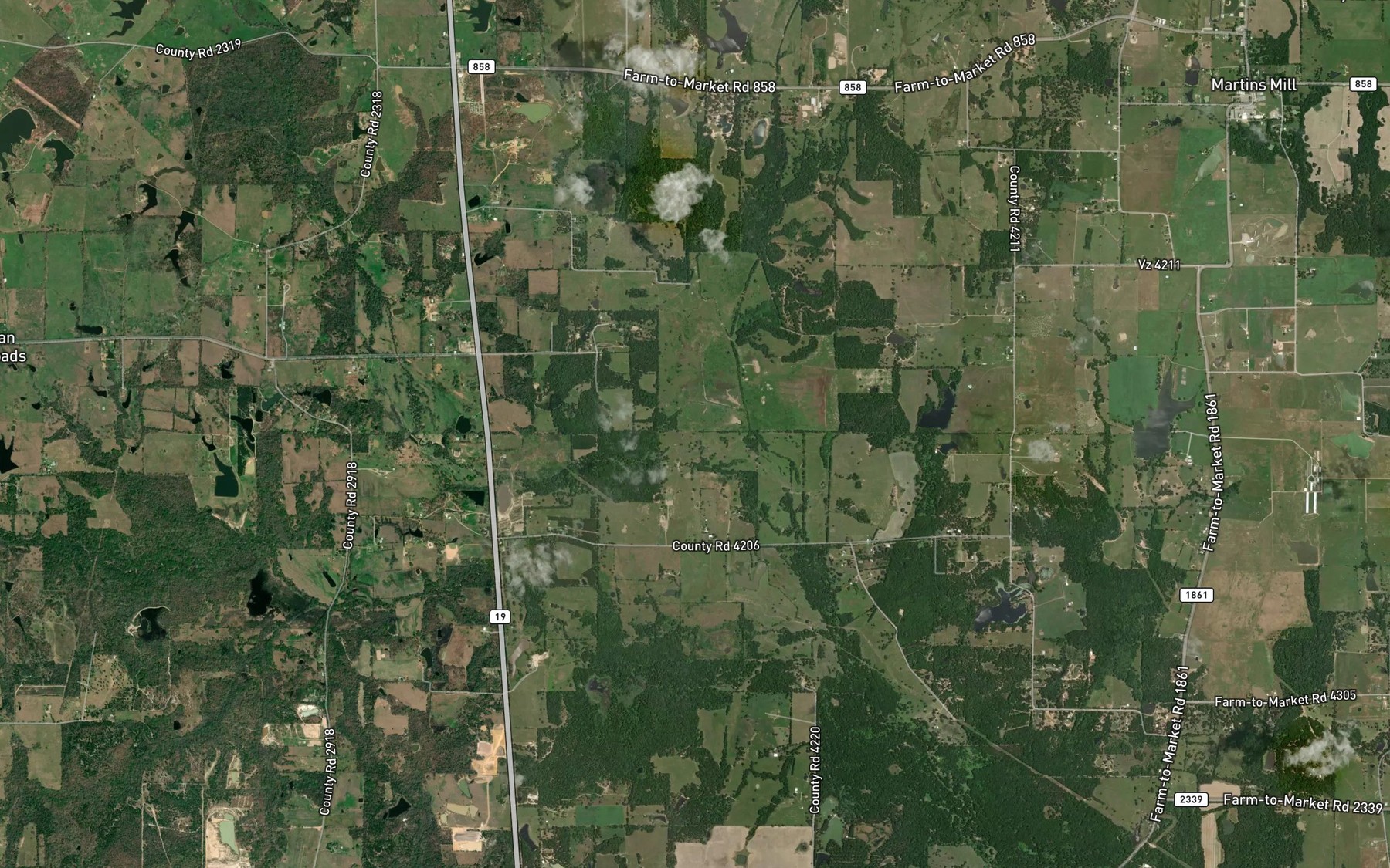 Satellite map of the Alligator Creek