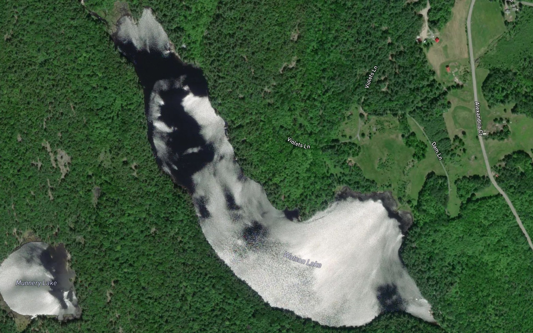 Satellite map of the Watson Lake