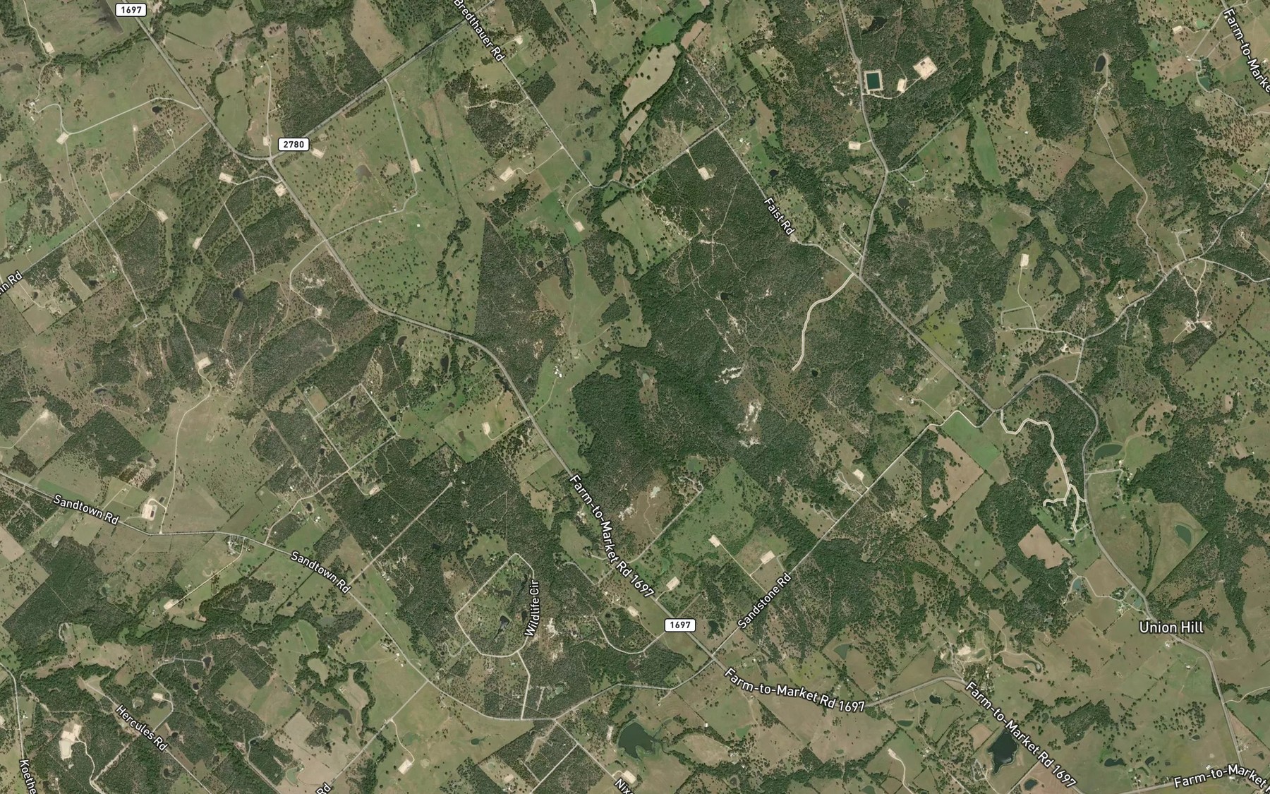 Satellite map of the Bull Creek