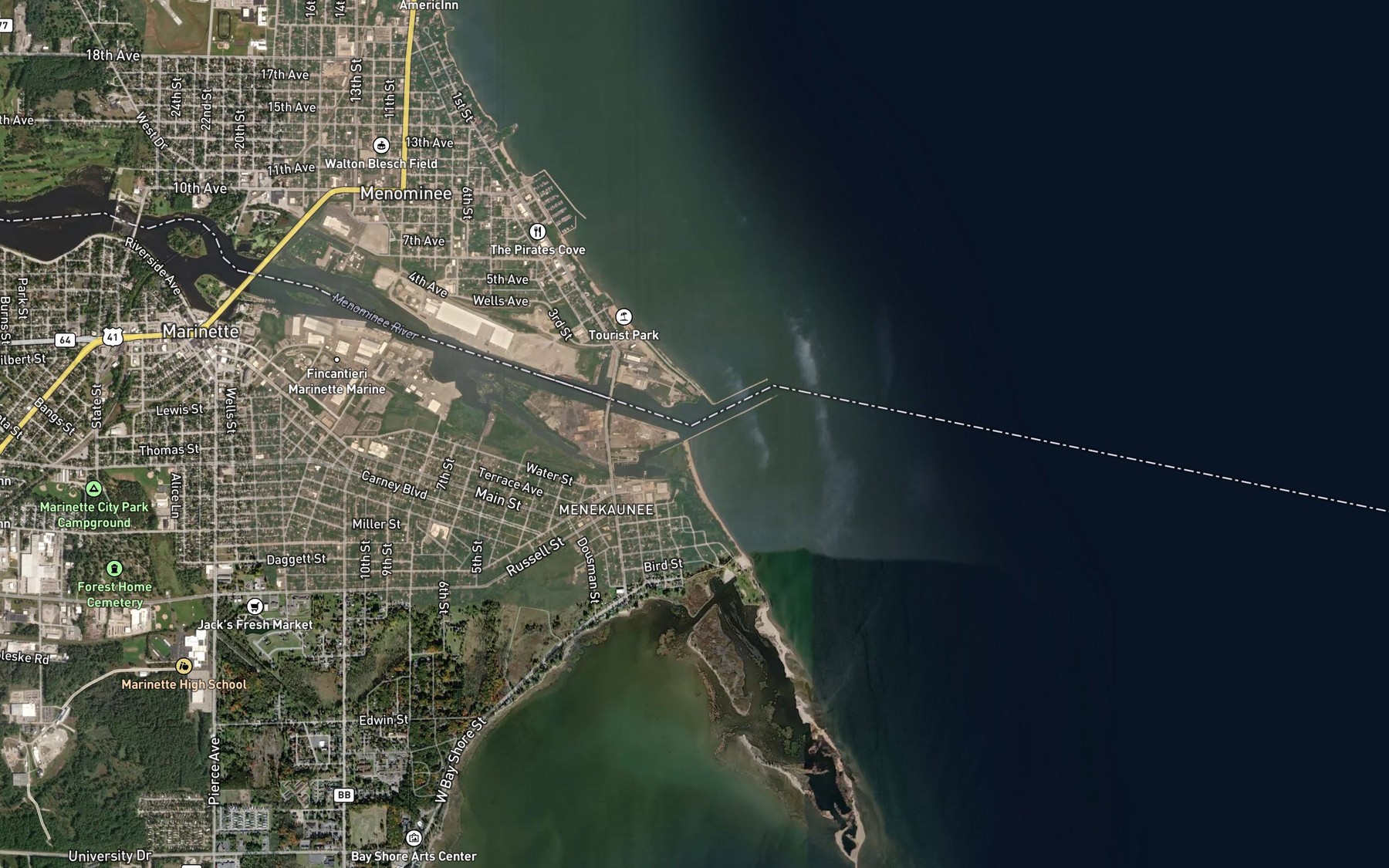 Satellite map of the Government Pier