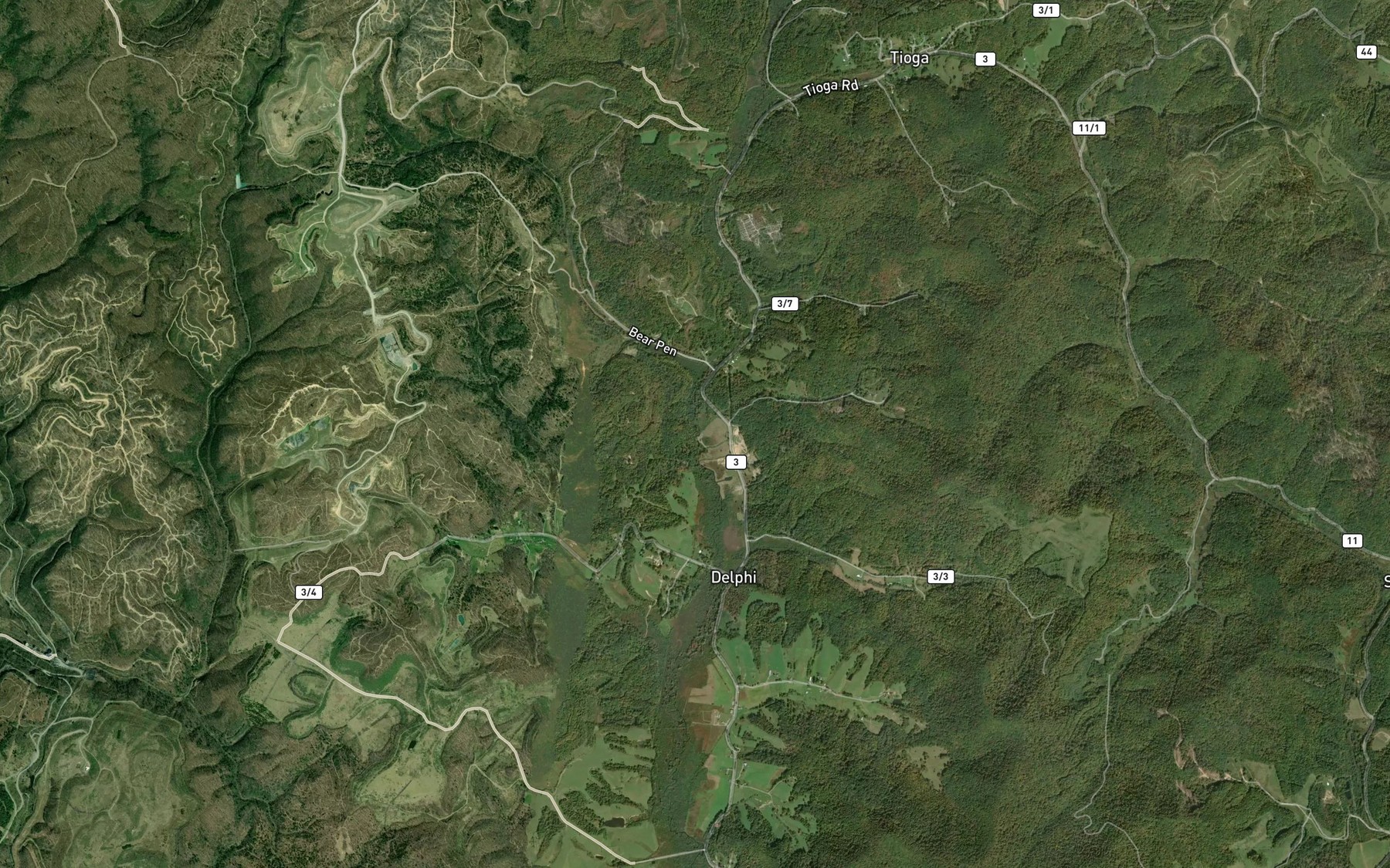 Satellite map of the Paddy Run