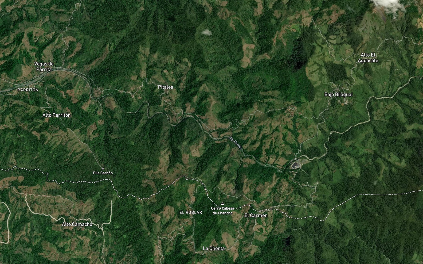 Satellite map of the Rio La Dicha