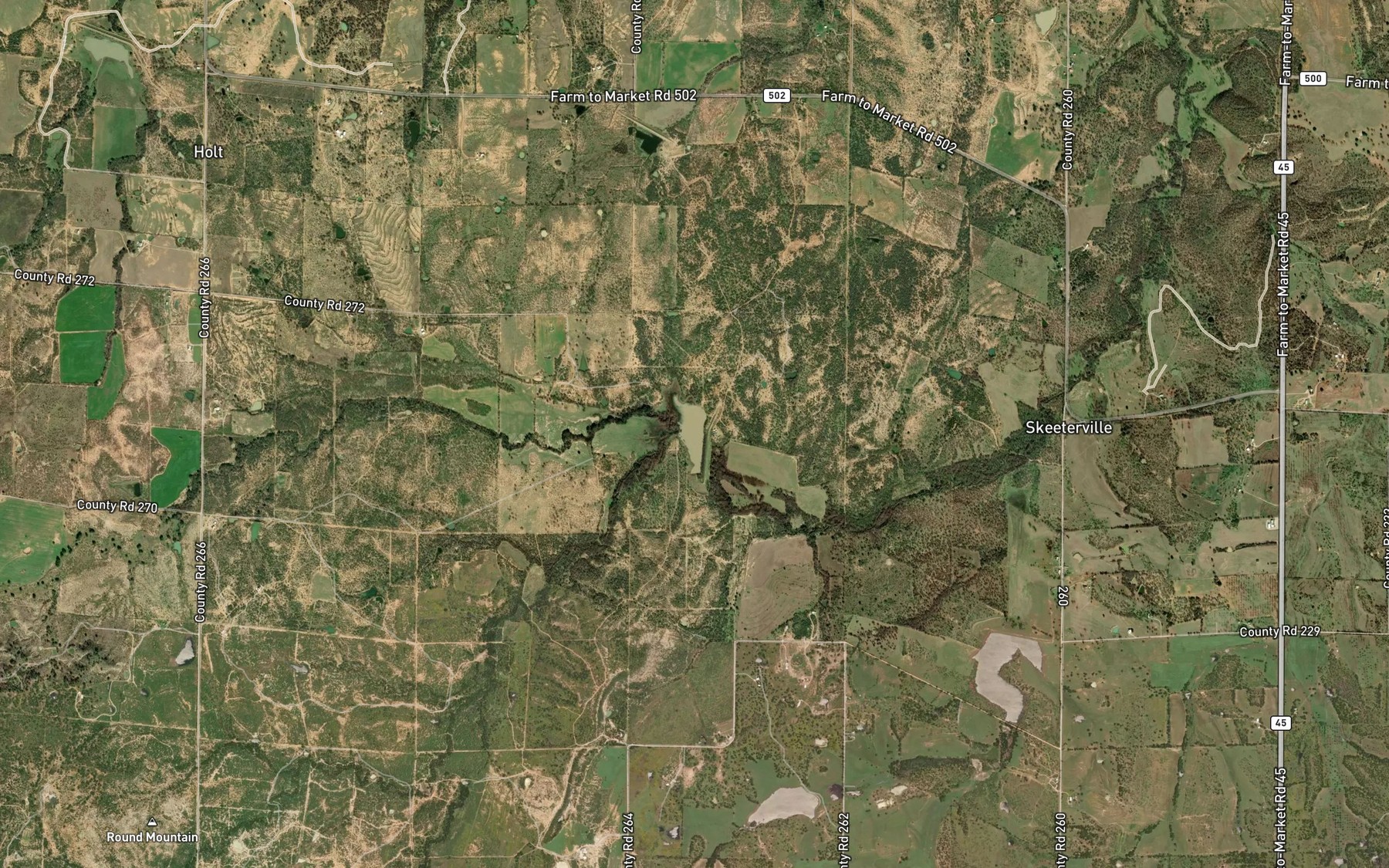 Satellite map of the Southeast Laterals Watershed Reservoir Number 7