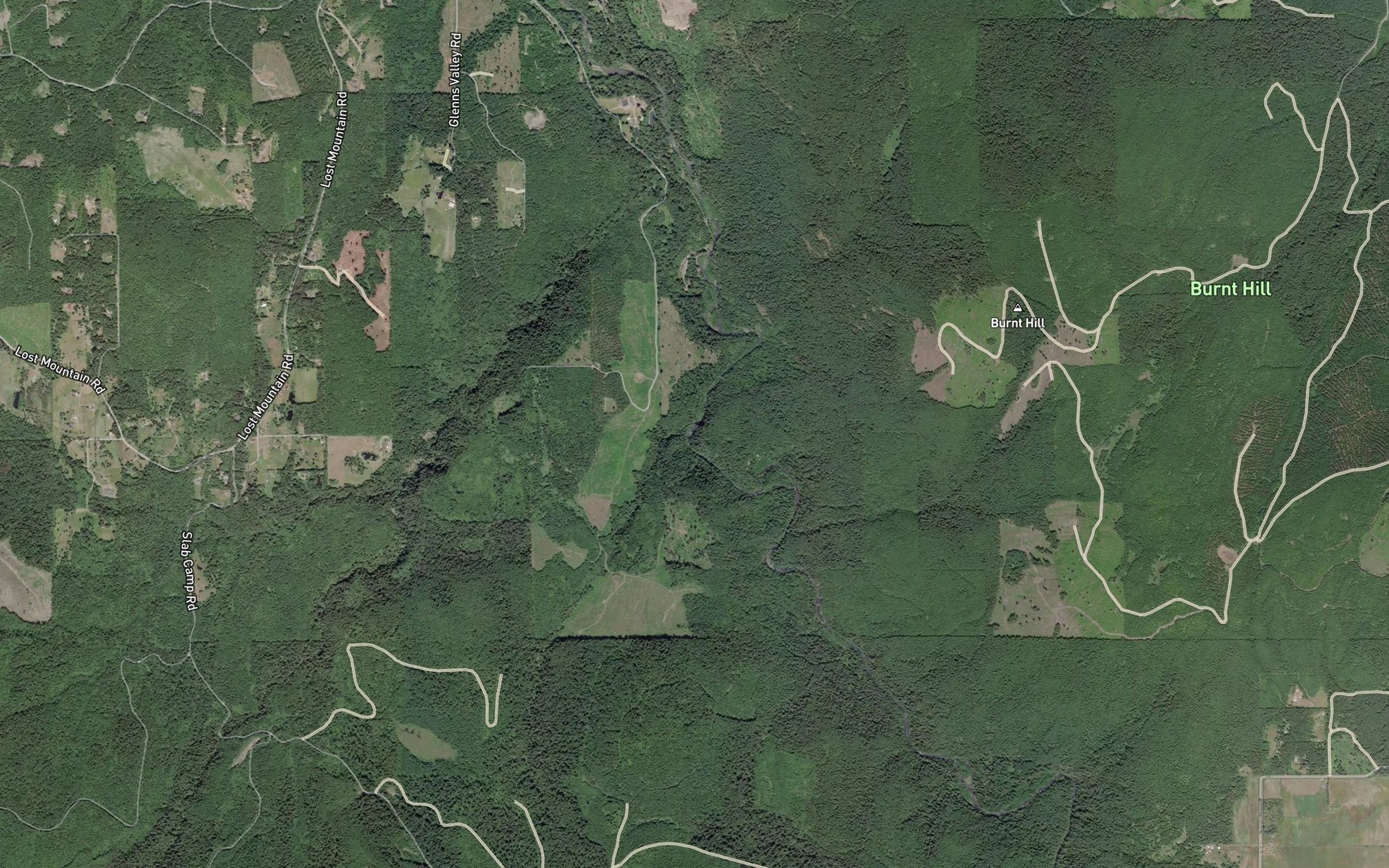 Satellite map of the Caraco Creek
