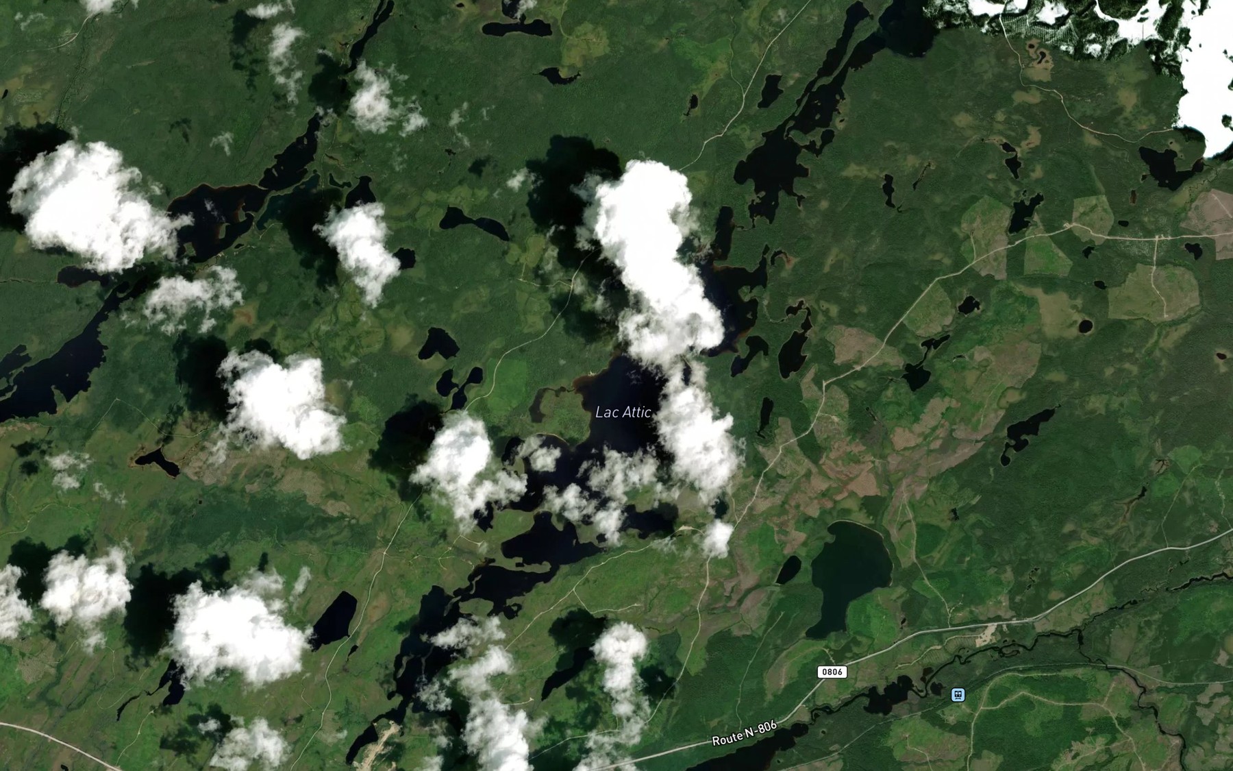 Satellite map of the Lac Attic