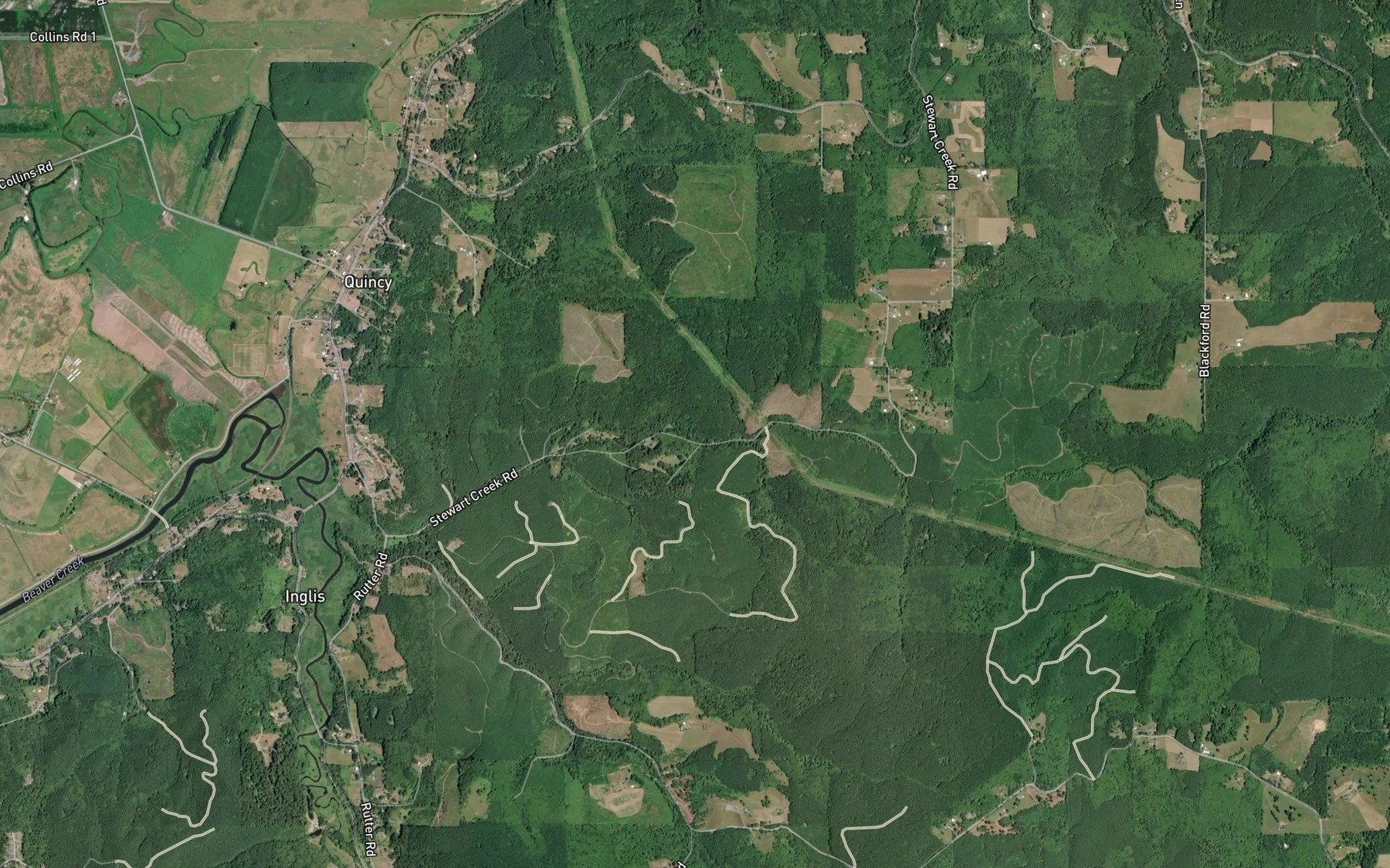 Satellite map of the Quincy Reservoir