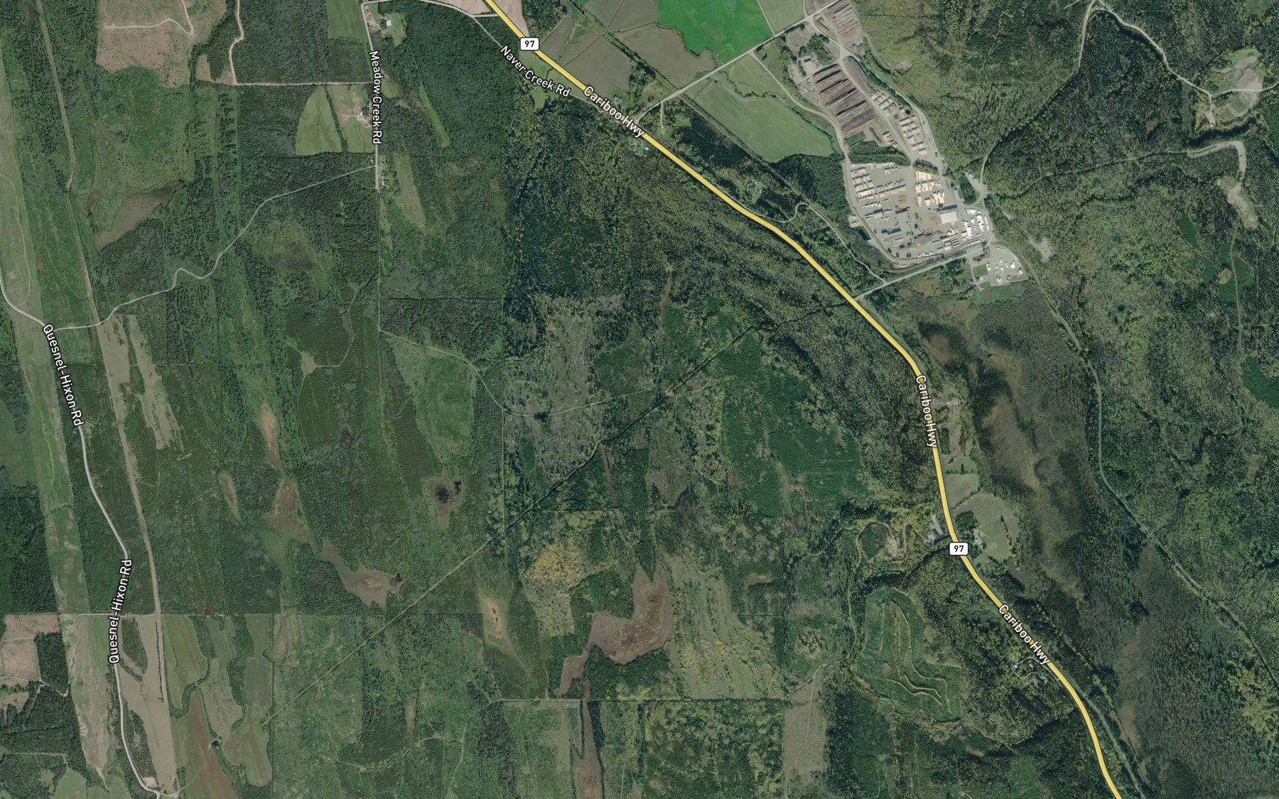 Satellite map of the Dunkley Creek