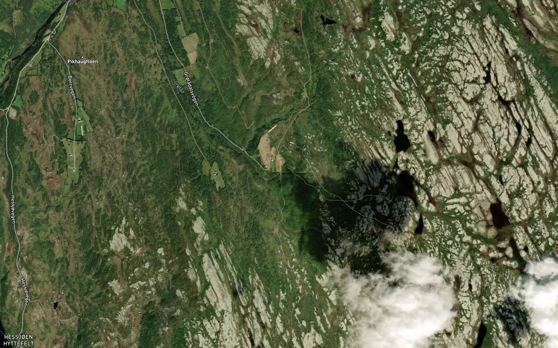 Satellite map of the Gammelstuggubekken