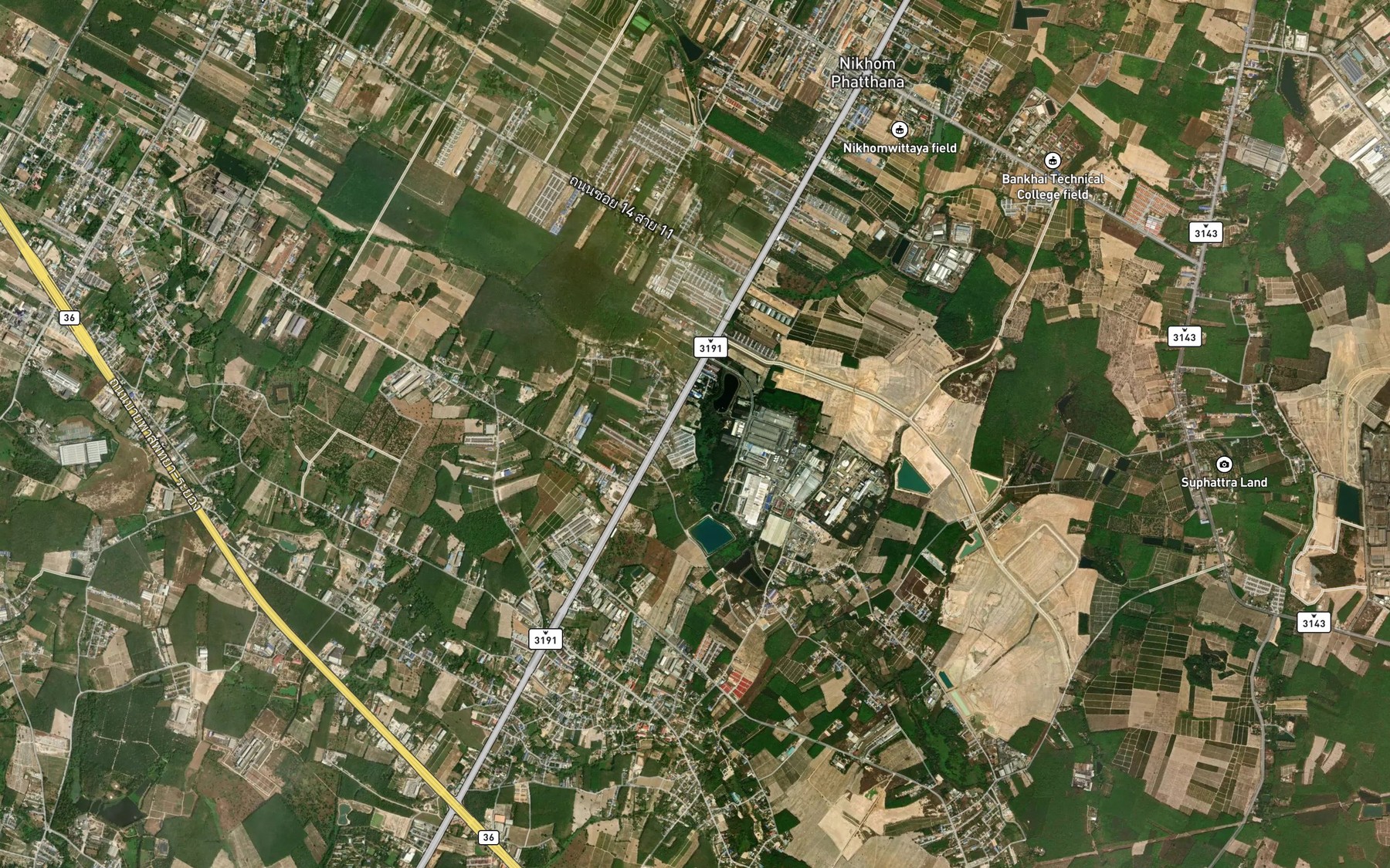 Satellite map of the Khlong Chak Maphrao
