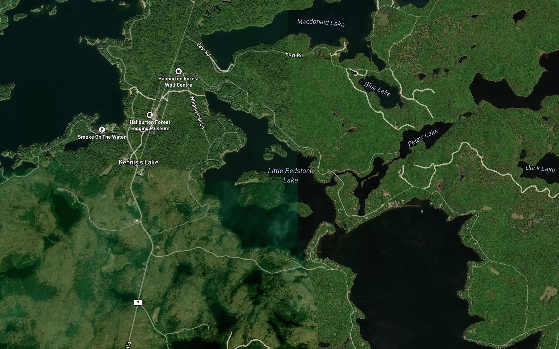 Satellite map of the Little Redstone Lake