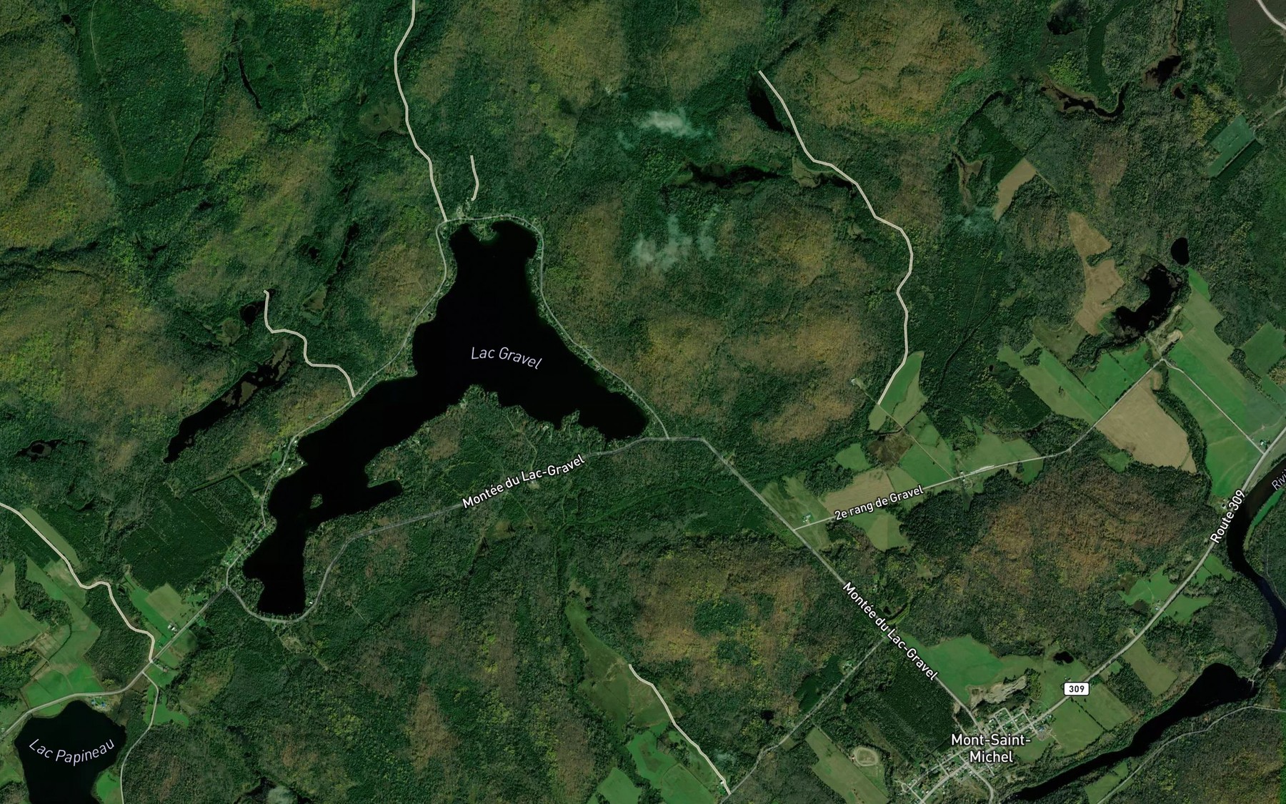 Satellite map of the Decharge du Lac Gravel