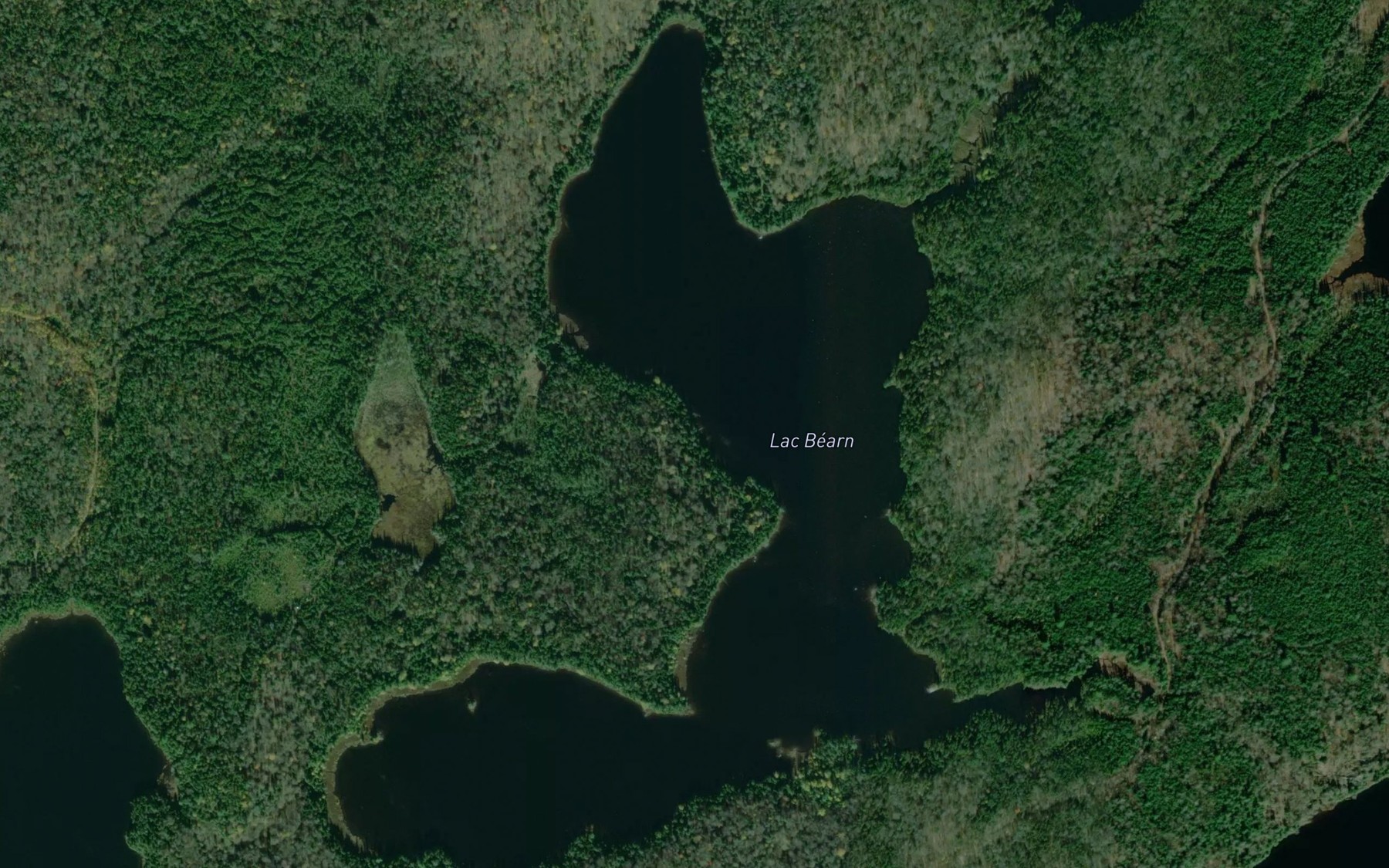 Satellite map of the Lac Bearn