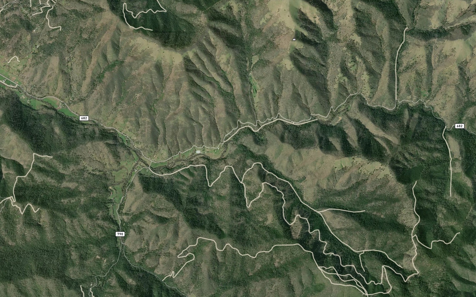 Satellite map of the Little Lick Creek