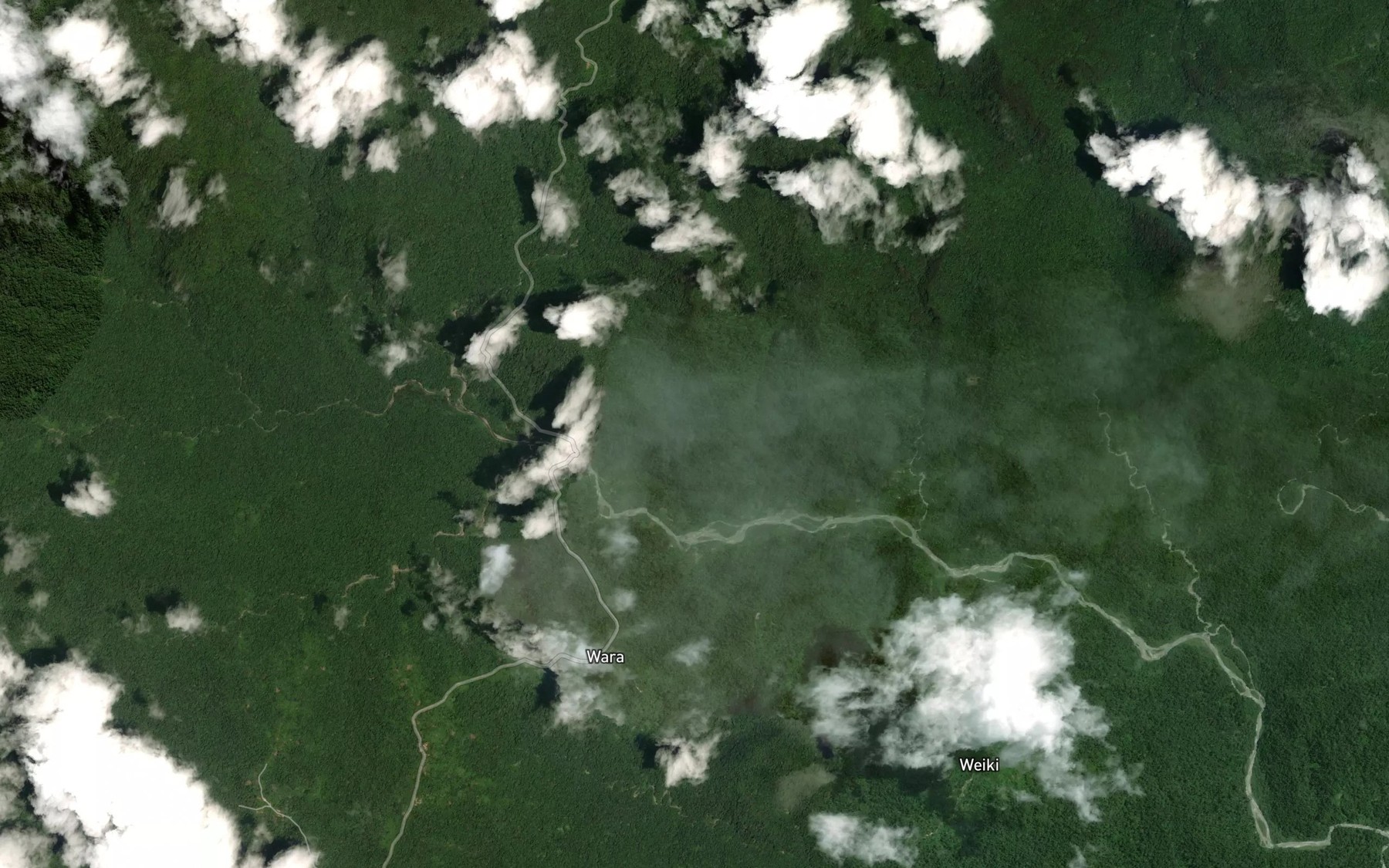 Satellite map of the Abu Creek