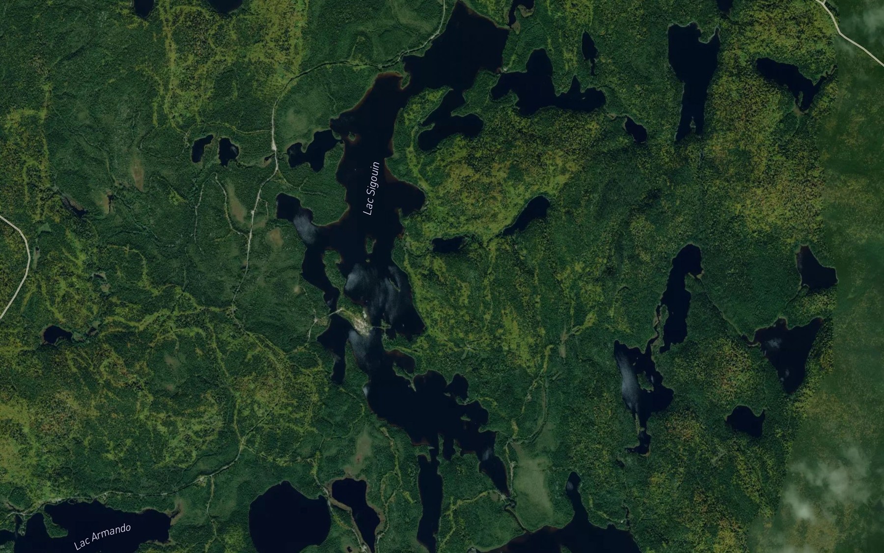 Satellite map of the Lac Sigouin