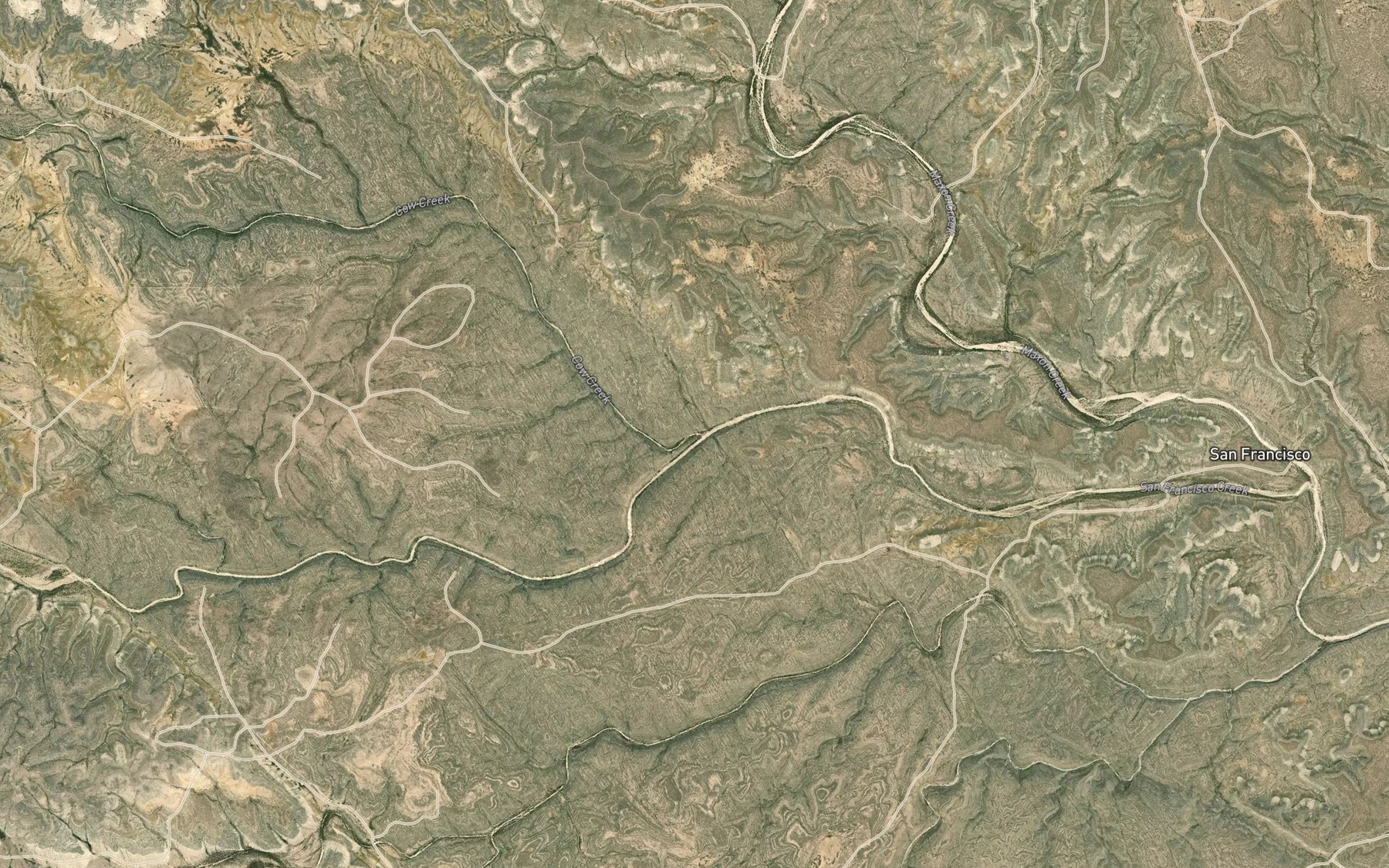 Satellite map of the Cow Creek