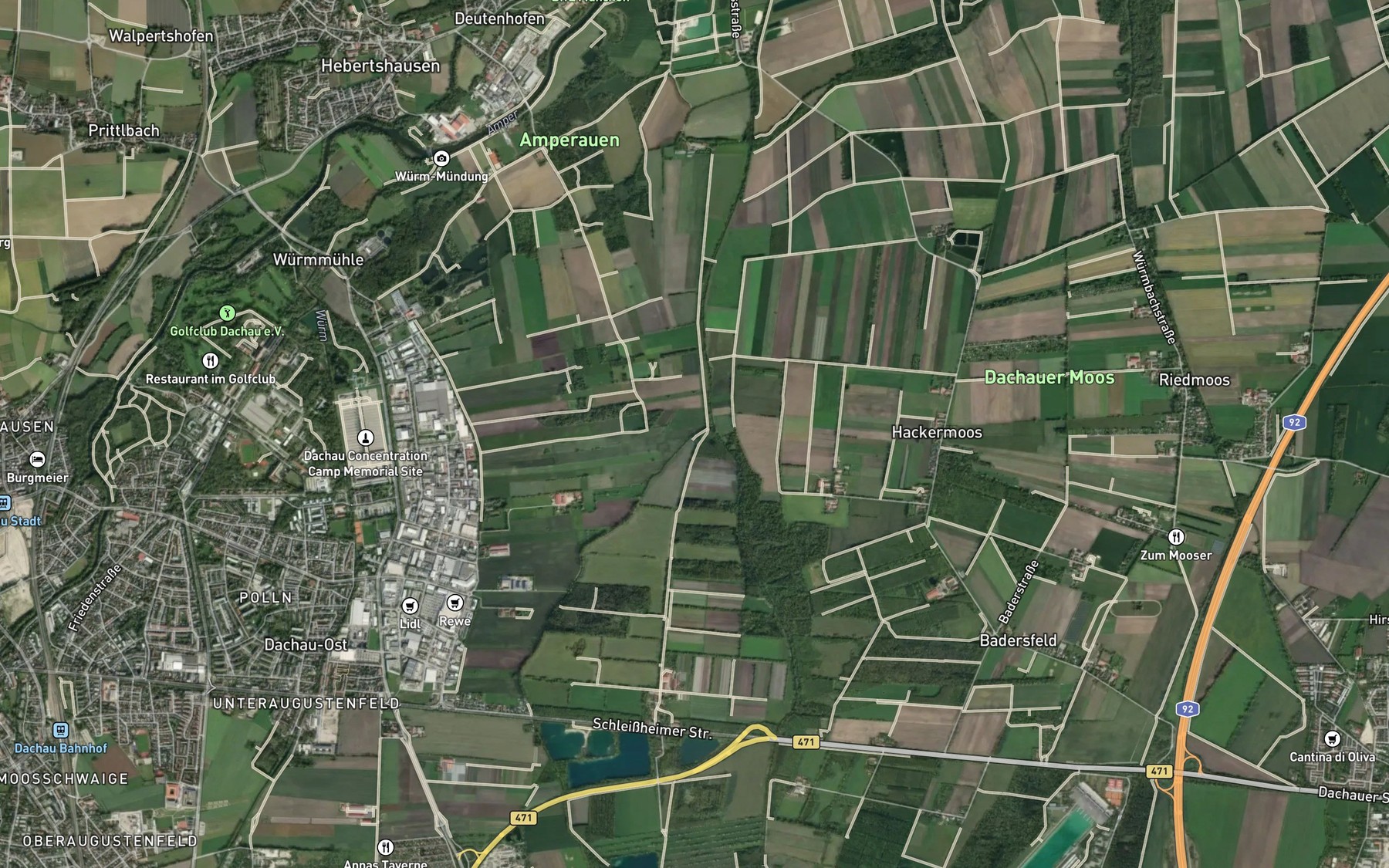 Satellite map of the Saubach