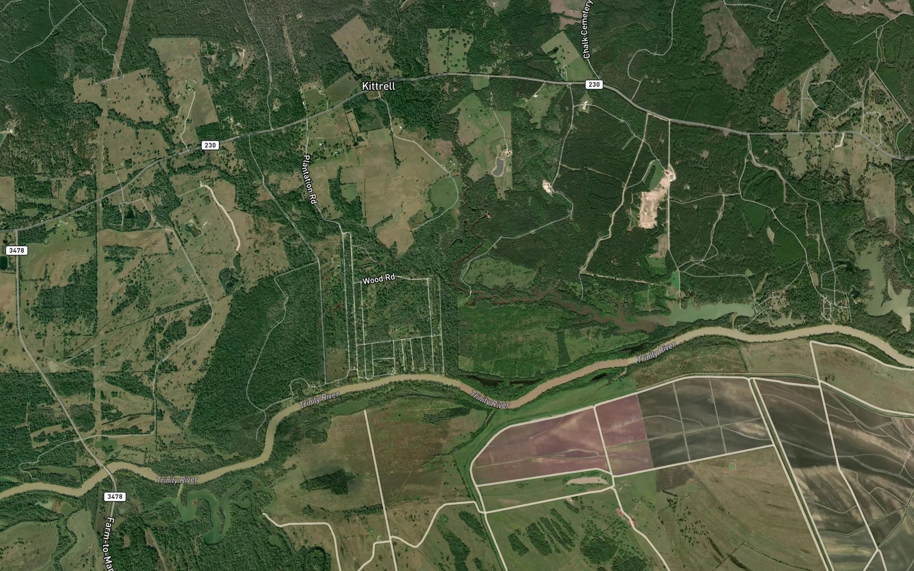 Satellite map of the Dillard Creek
