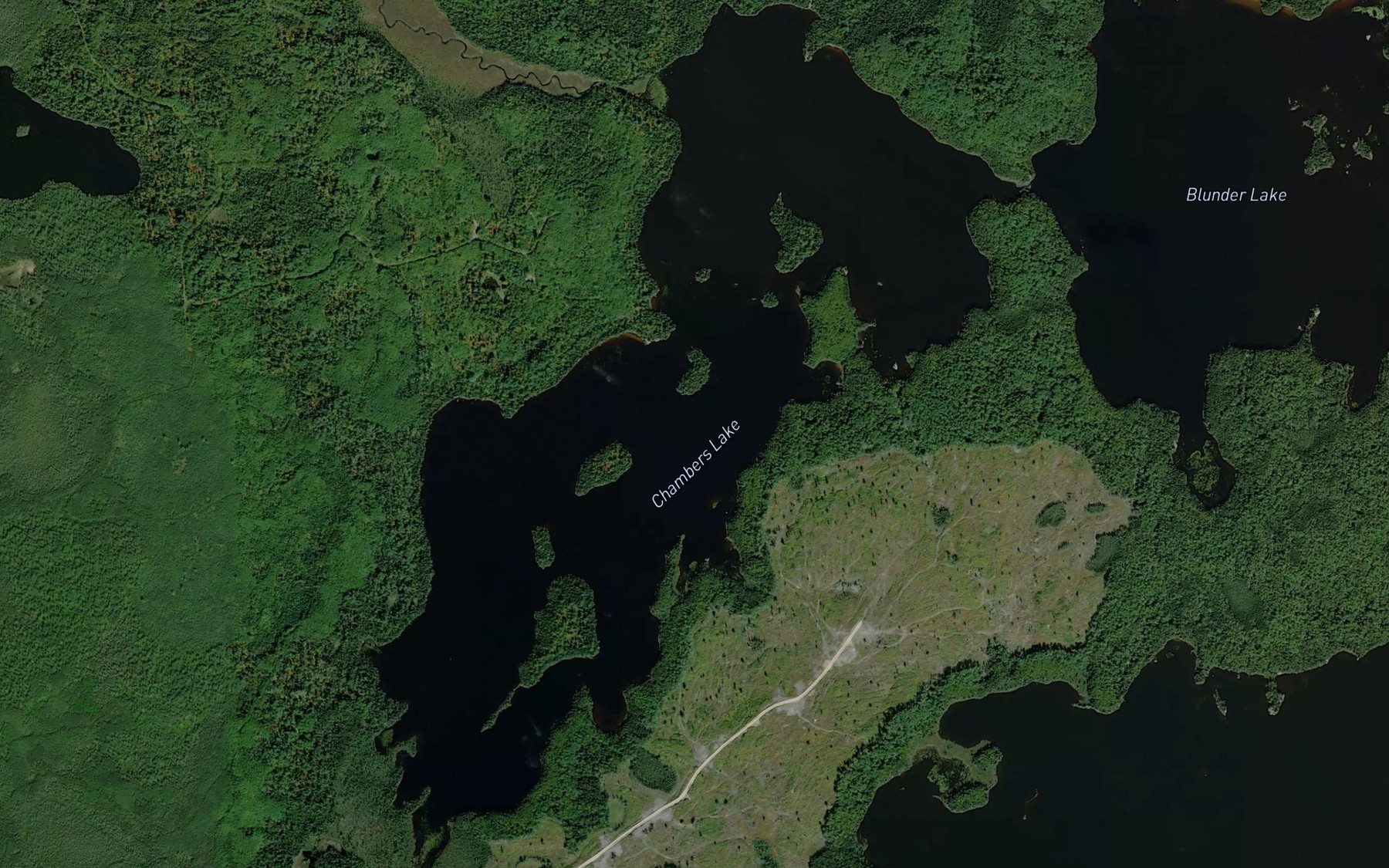 Satellite map of the Chambers Lake