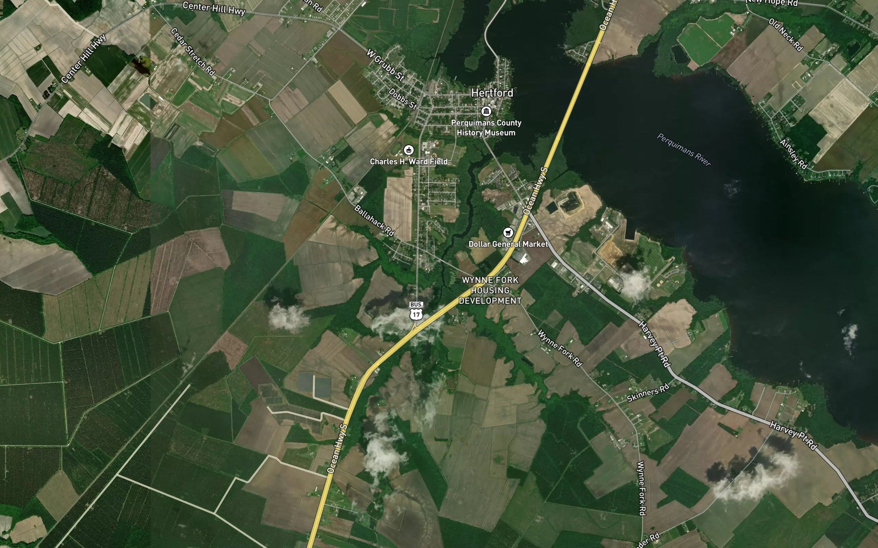 Satellite map of the Lakers Creek