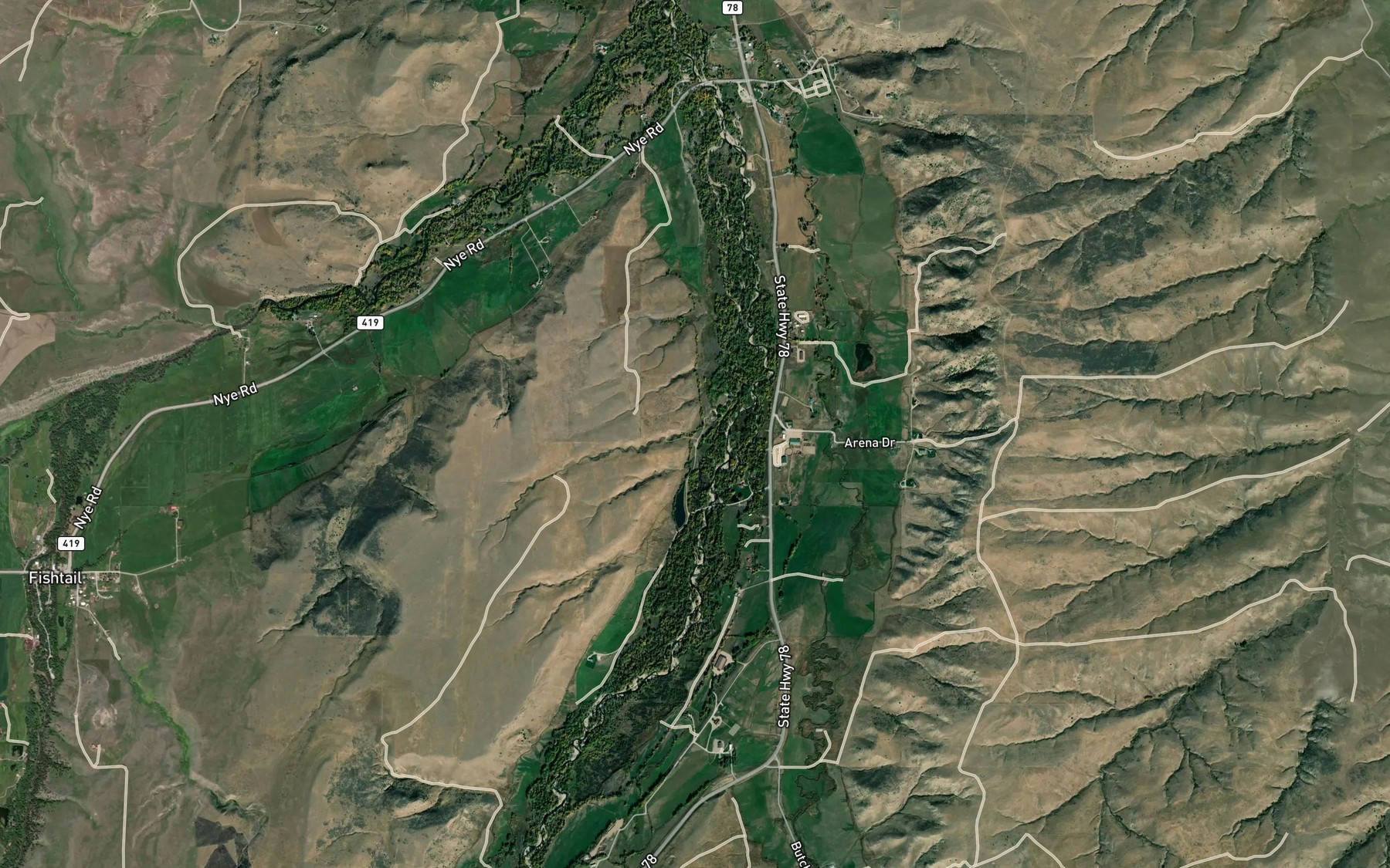Satellite map of the Johnson Ditch