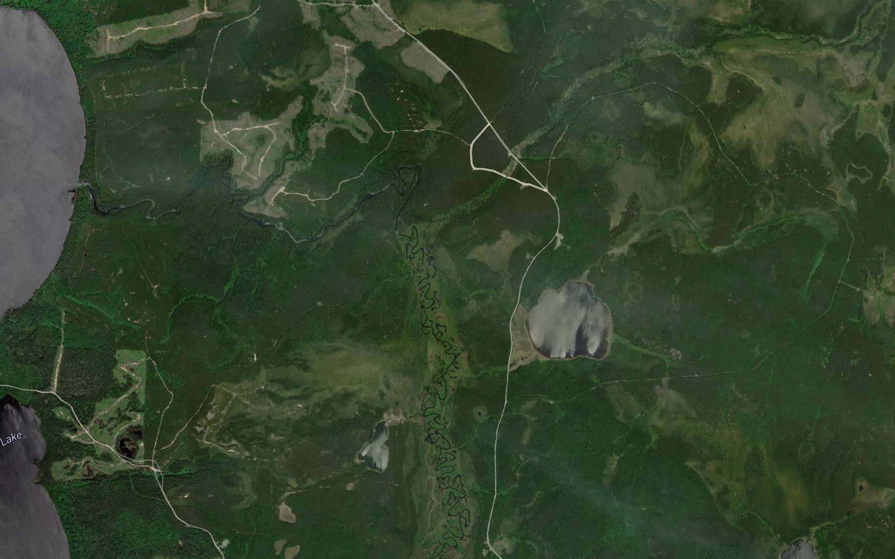Satellite map of the Husak Creek