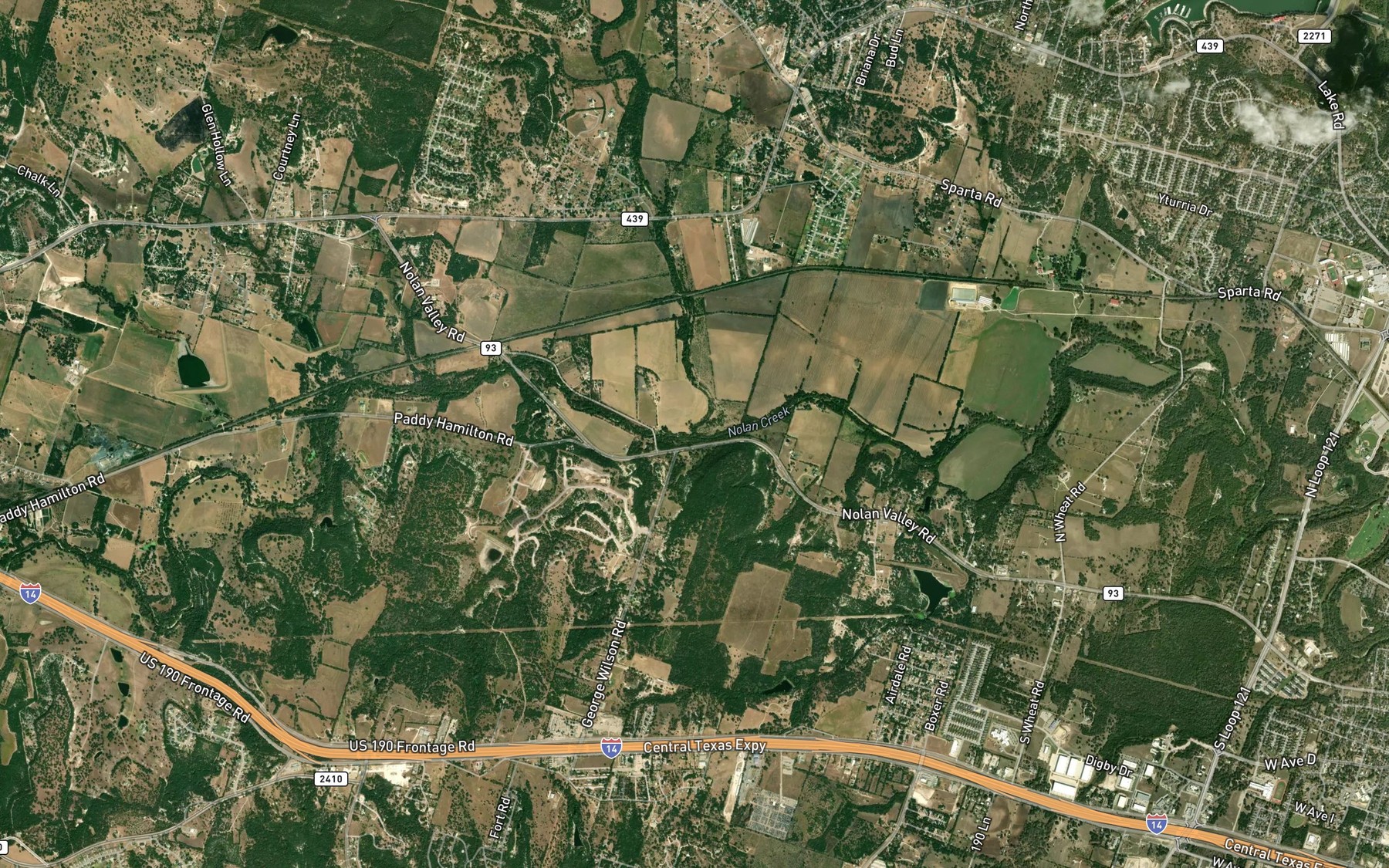 Satellite map of the South Nolan Creek