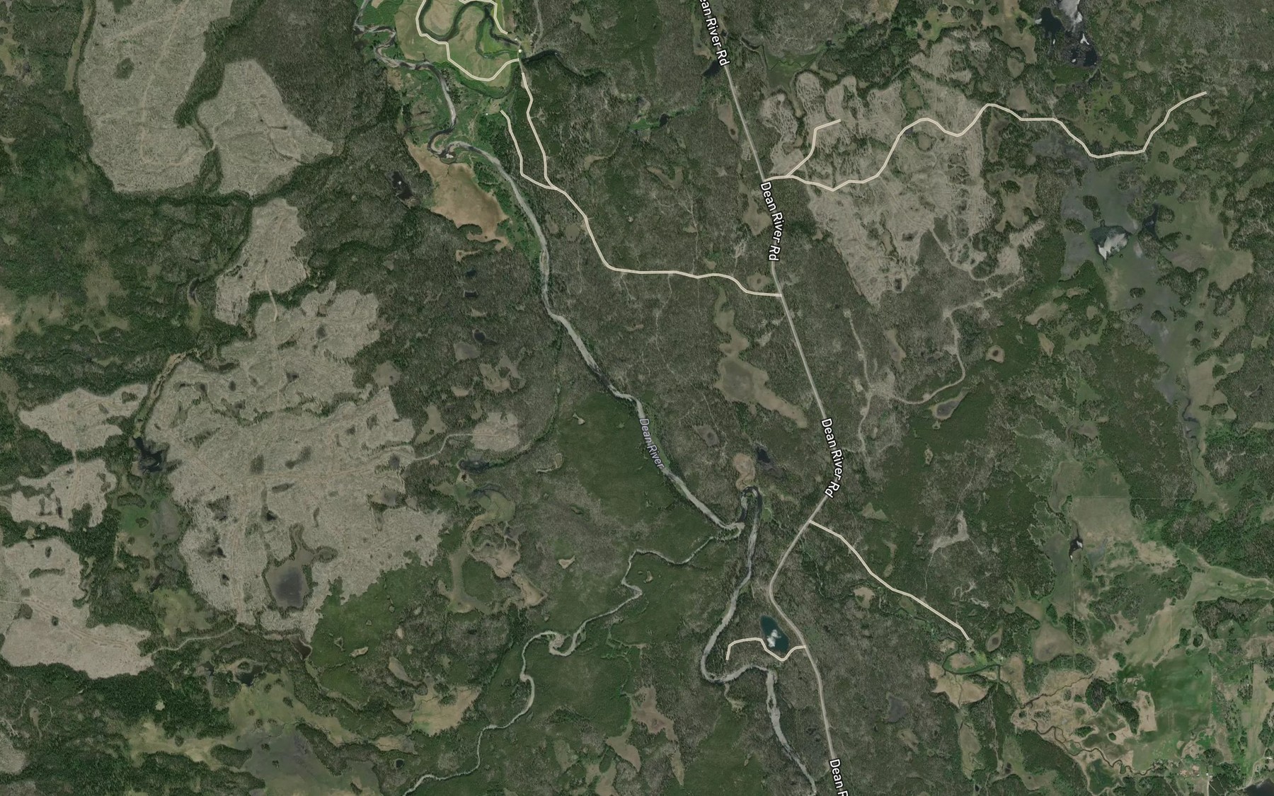 Satellite map of the Beef Trail Creek