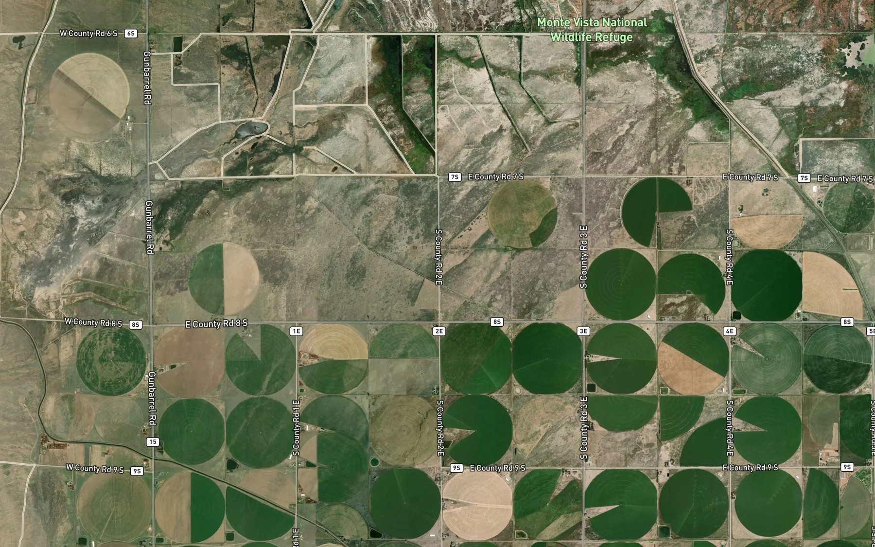 Satellite map of the Robison Seepage Ditch