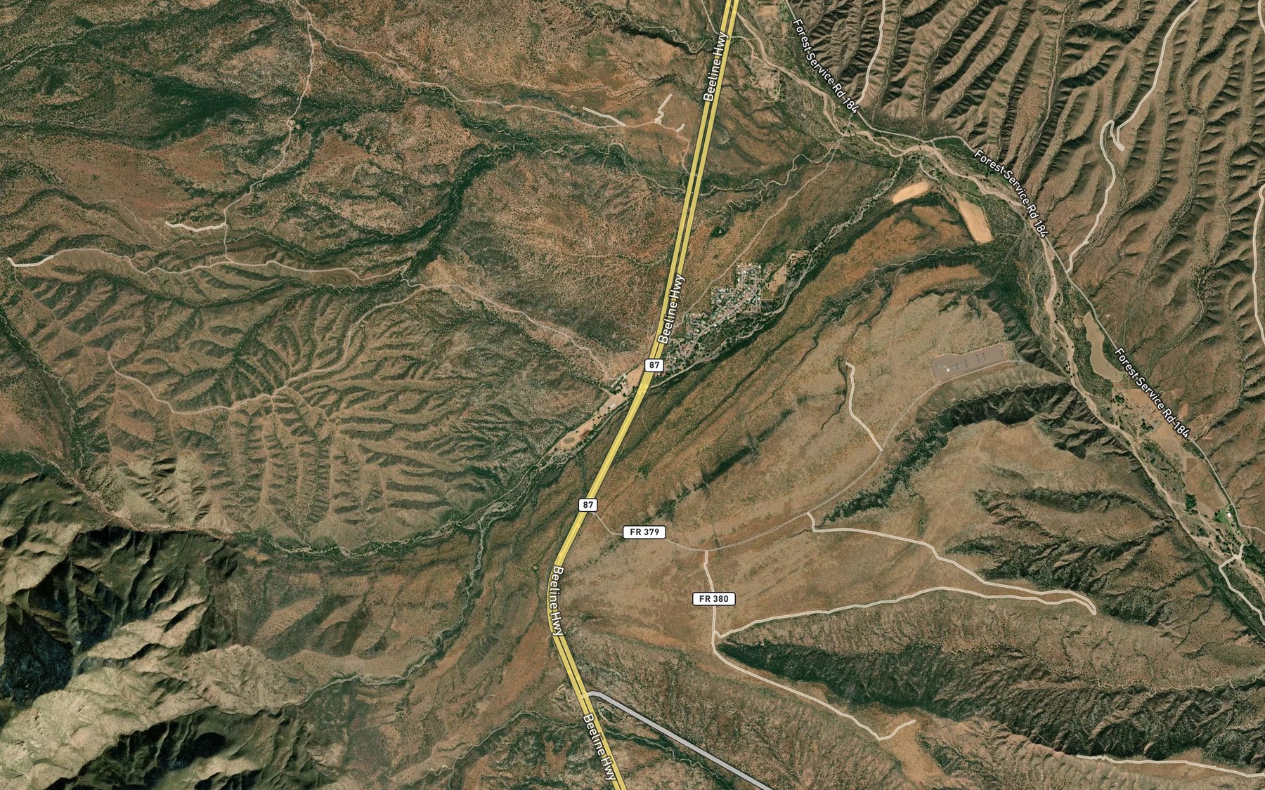 Satellite map of the Bear Creek