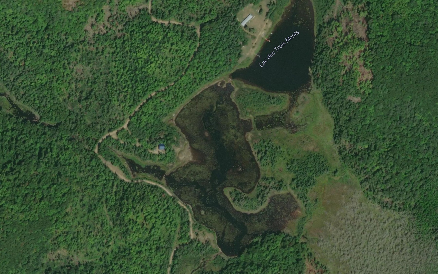 Satellite map of the Lac des Trois Monts