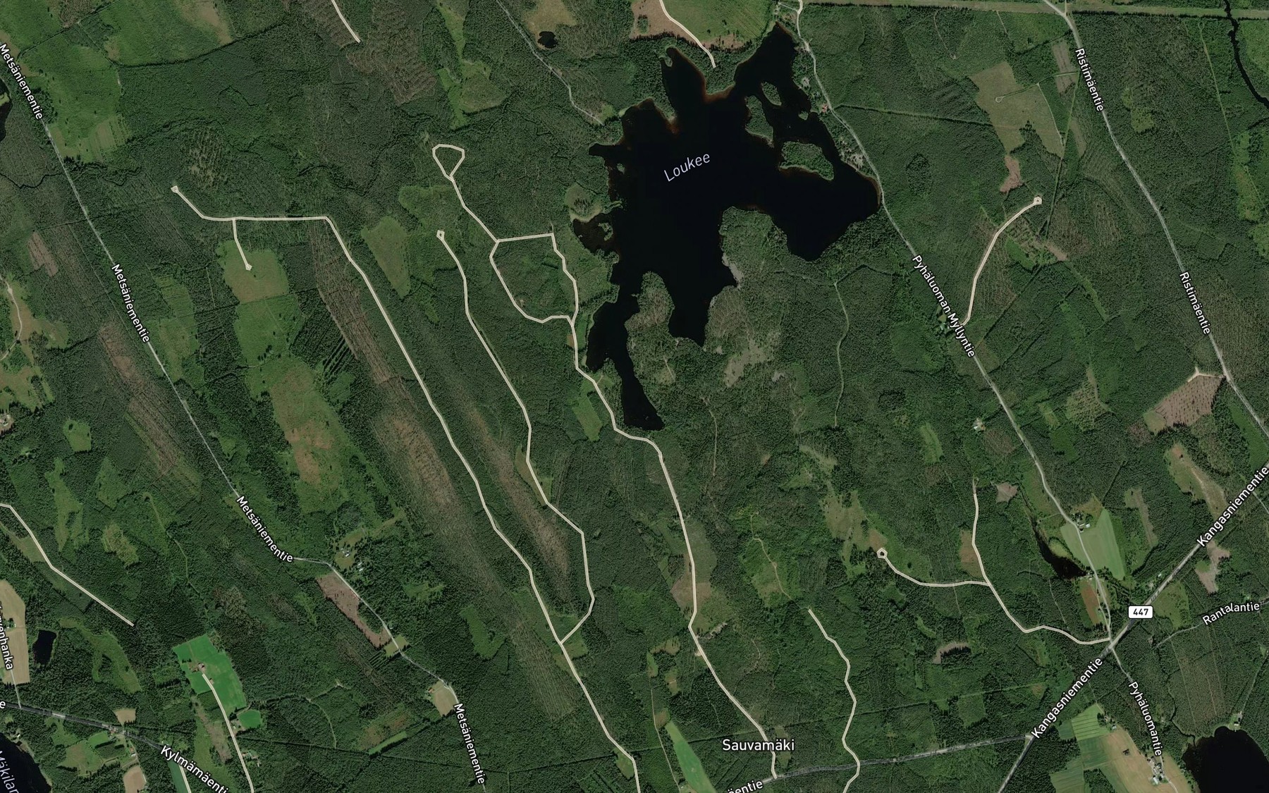 Satellite map of the Tyrvaalanlahti