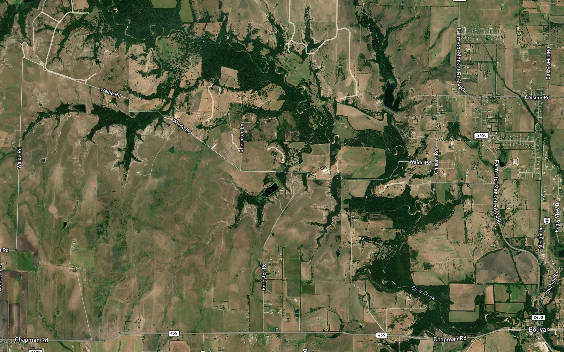 Satellite map of the Soil Conservation Service Site 40 Reservoir