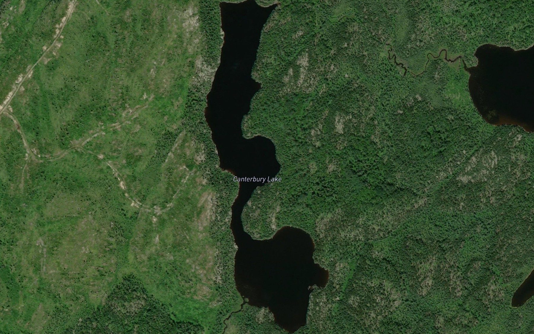 Satellite map of the Canterbury Lake