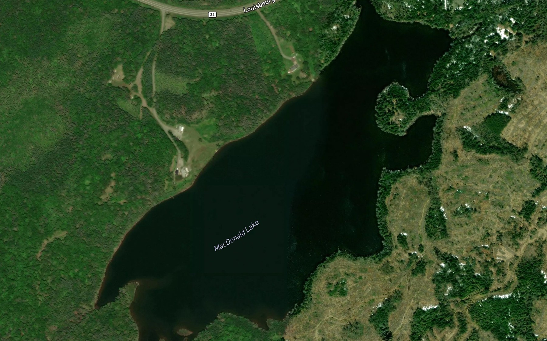 Satellite map of the MacDonald Lake