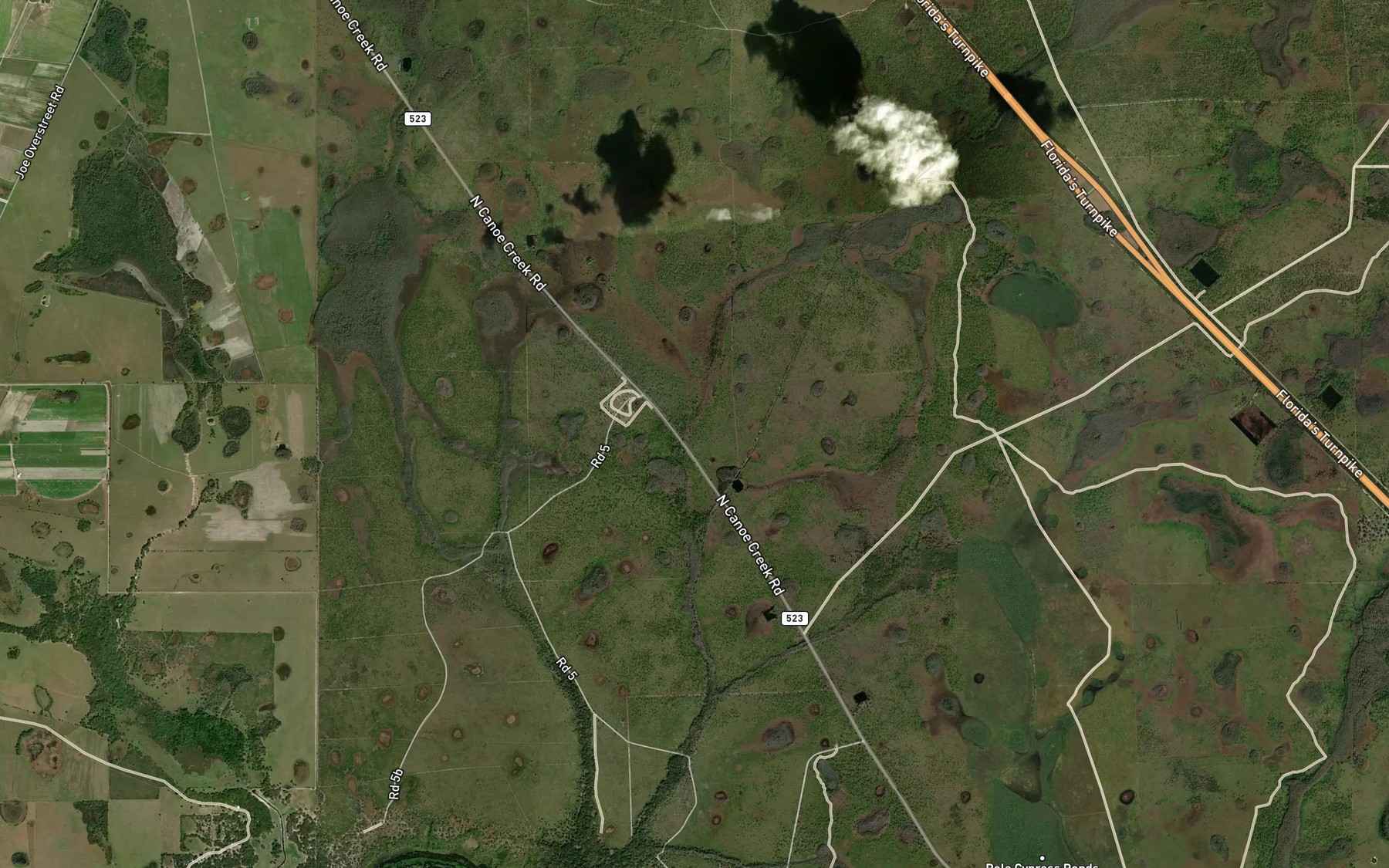 Satellite map of the Parker Slough