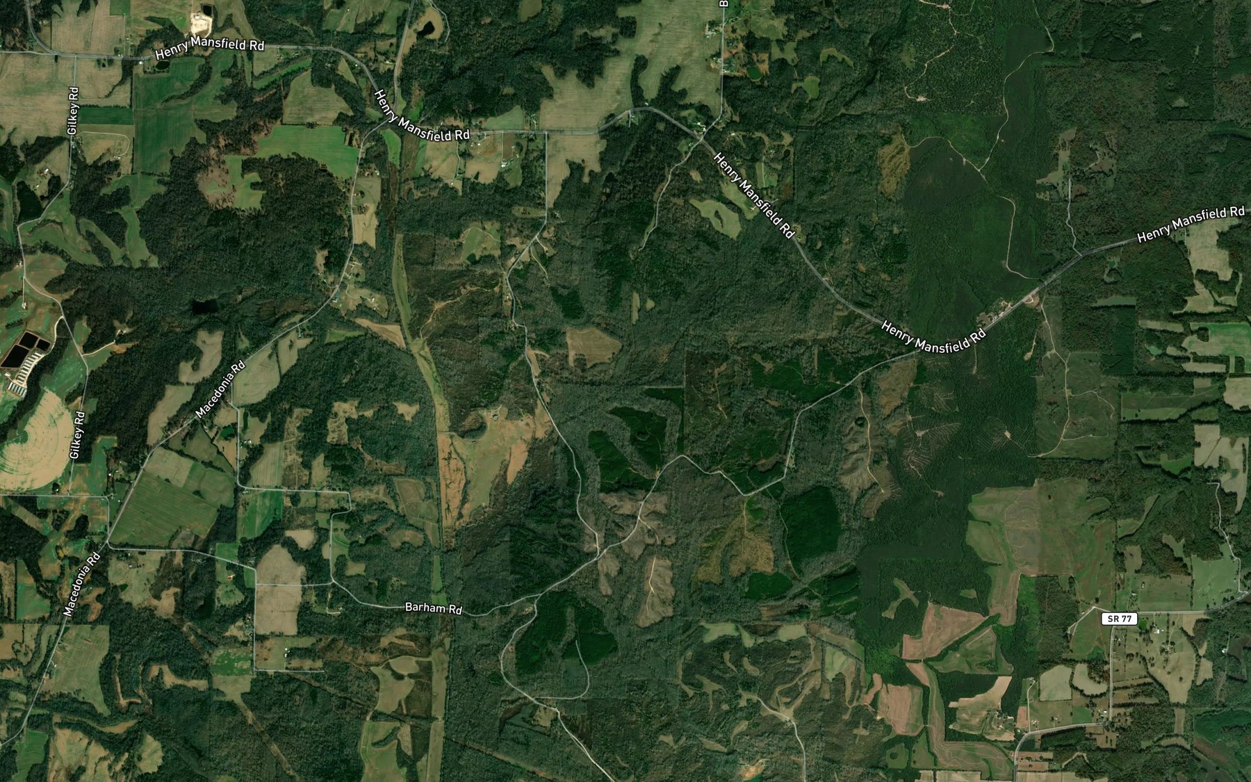 Satellite map of the Pettijohn Creek