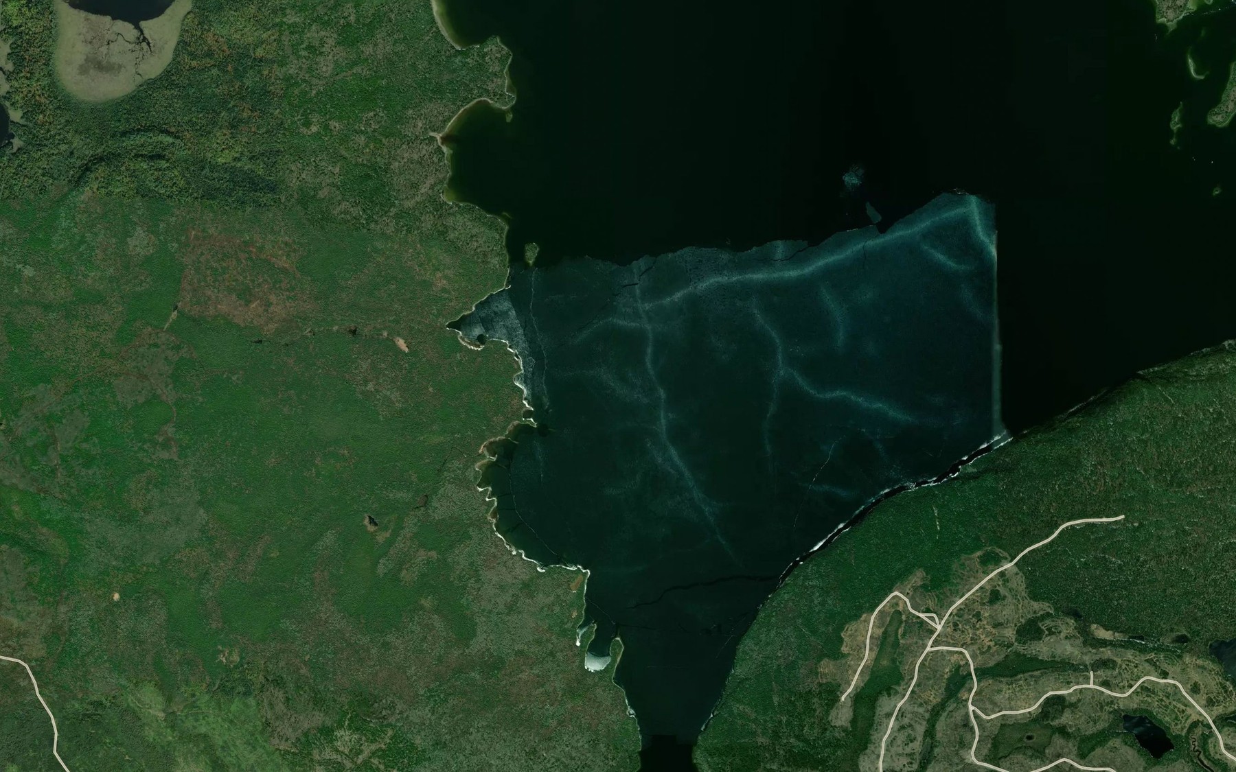 Satellite map of the Black Sturgeon Bay