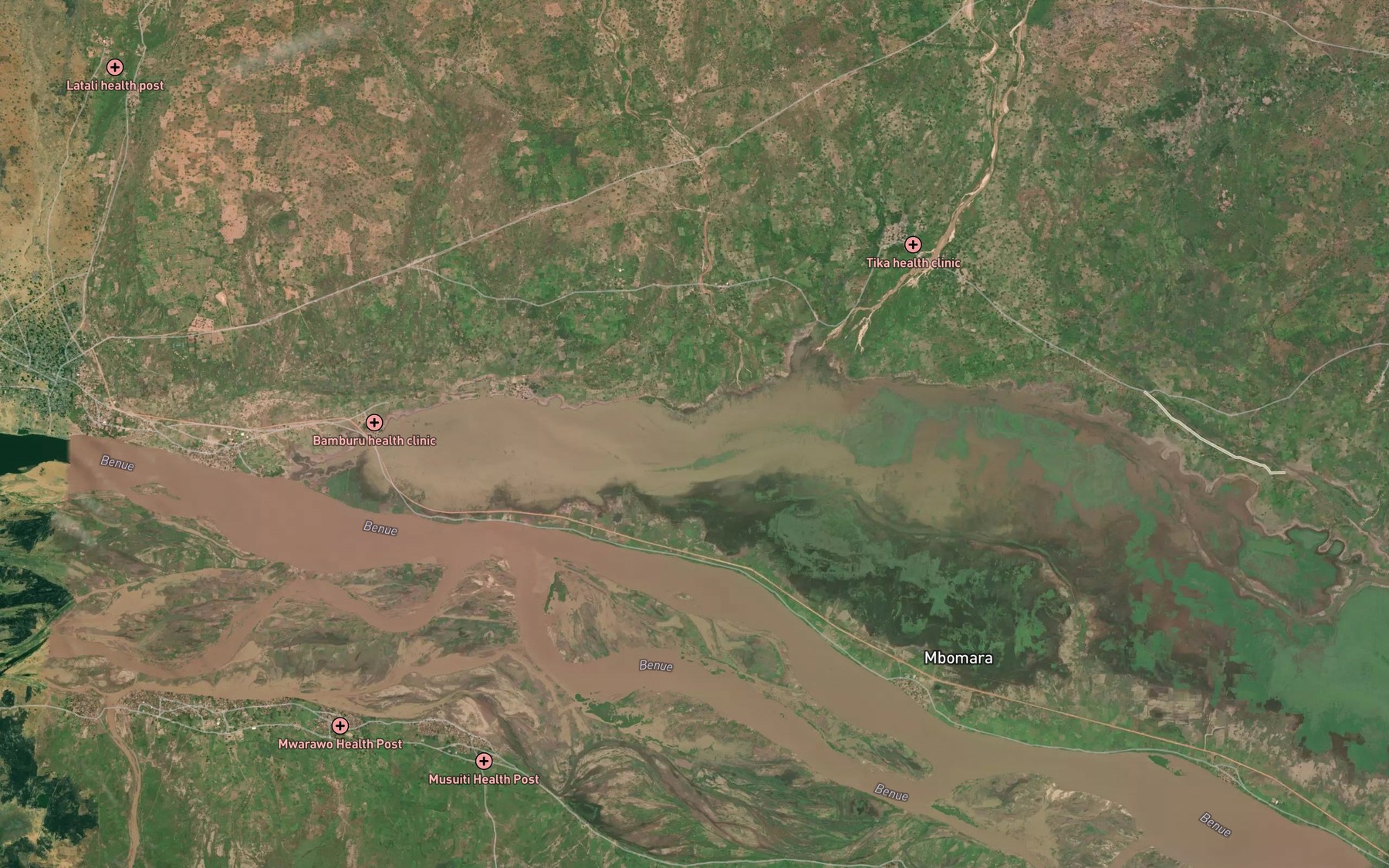Satellite map of the MayoGwakkagha