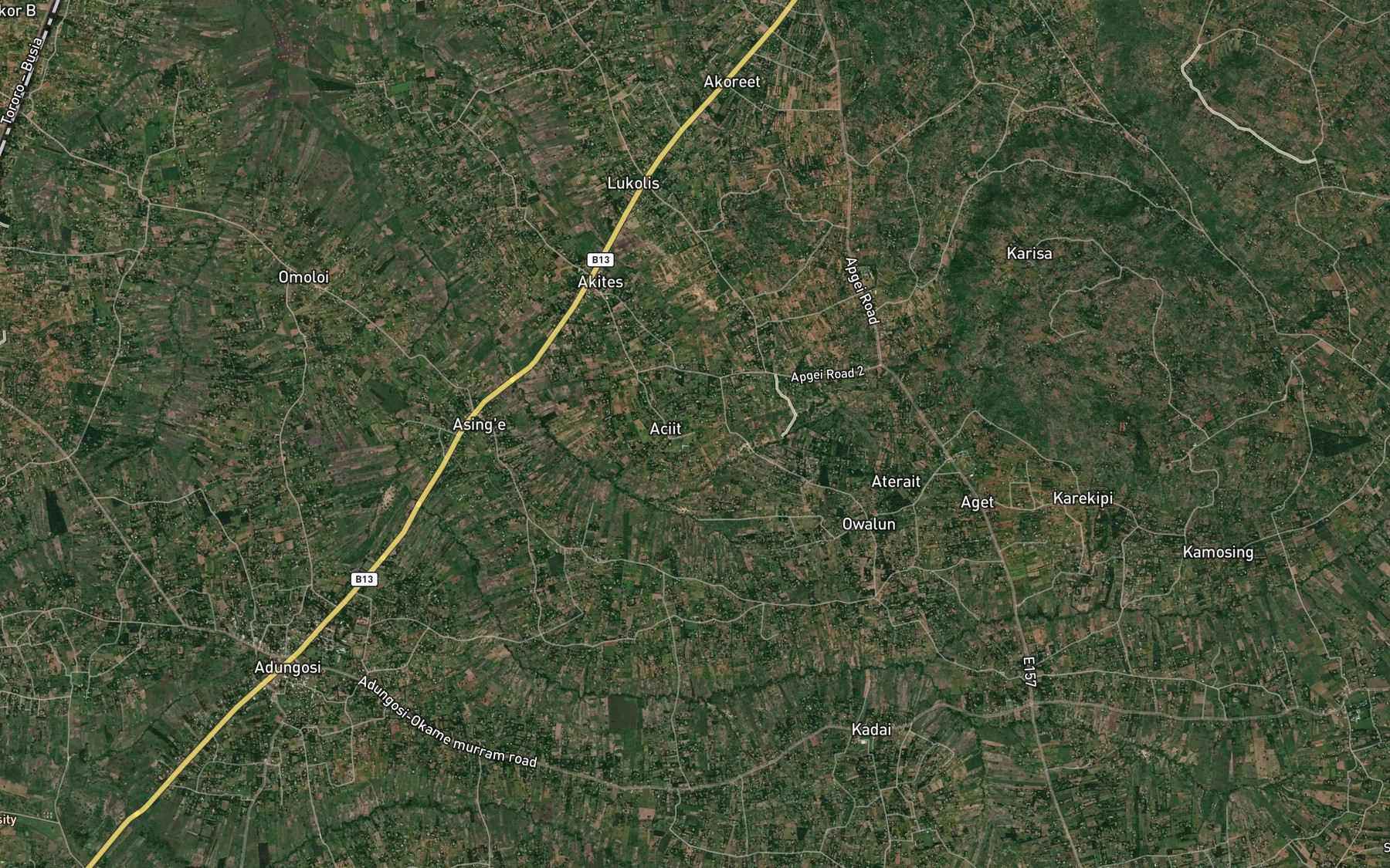 Satellite map of the Apegei