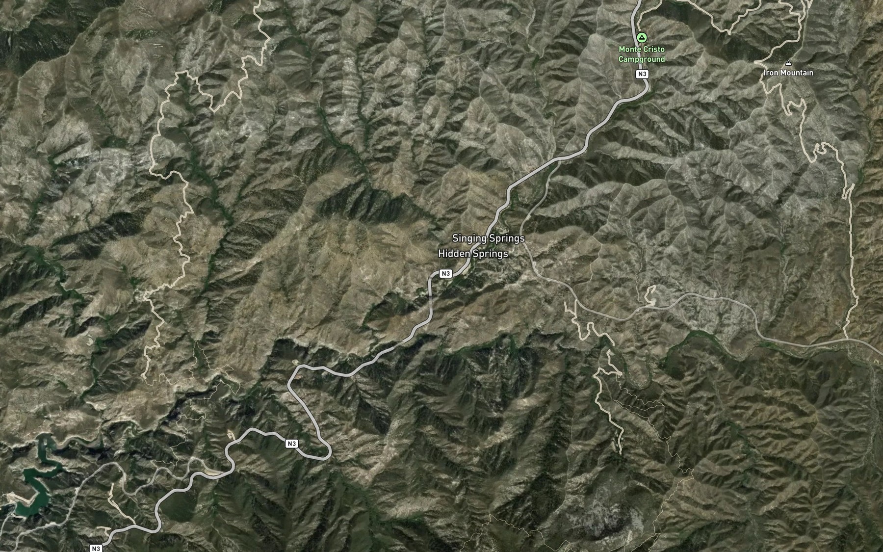 Satellite map of the North Fork Mill Creek