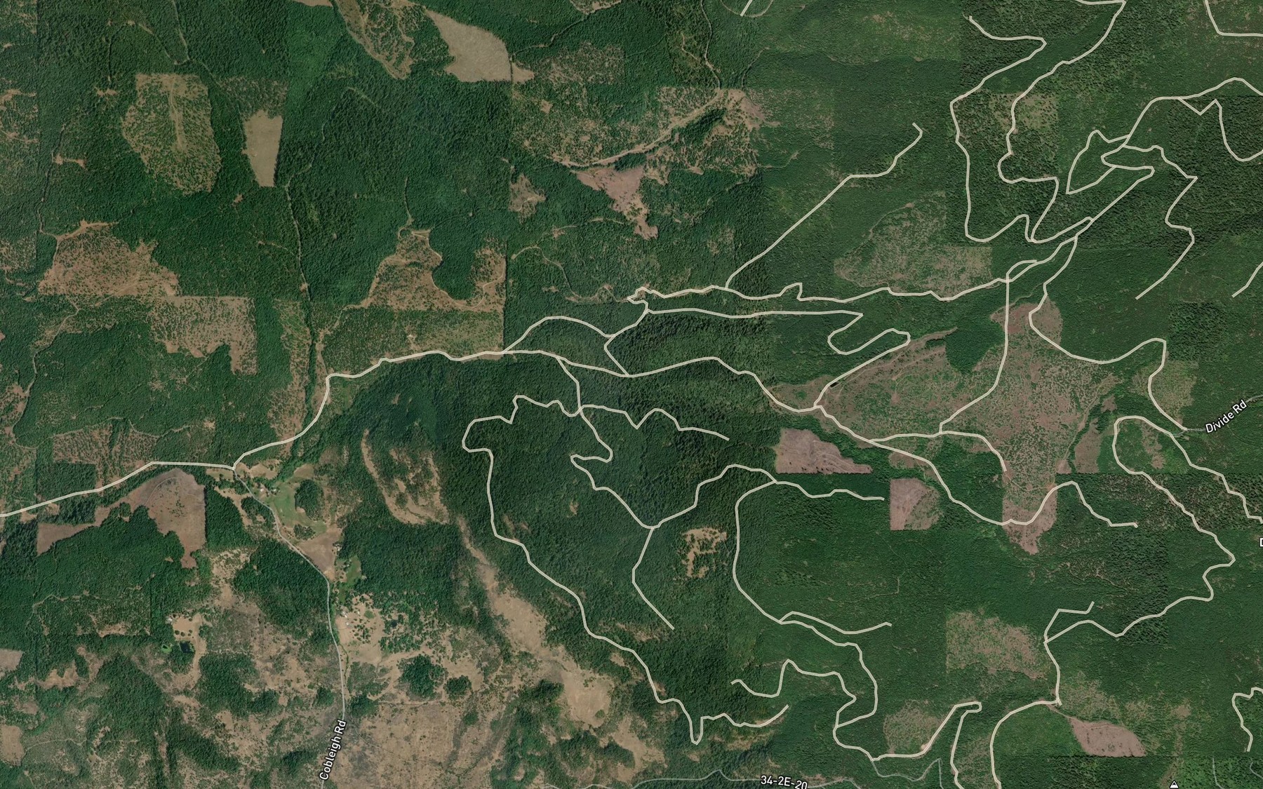 Satellite map of the South Fork Clark Creek